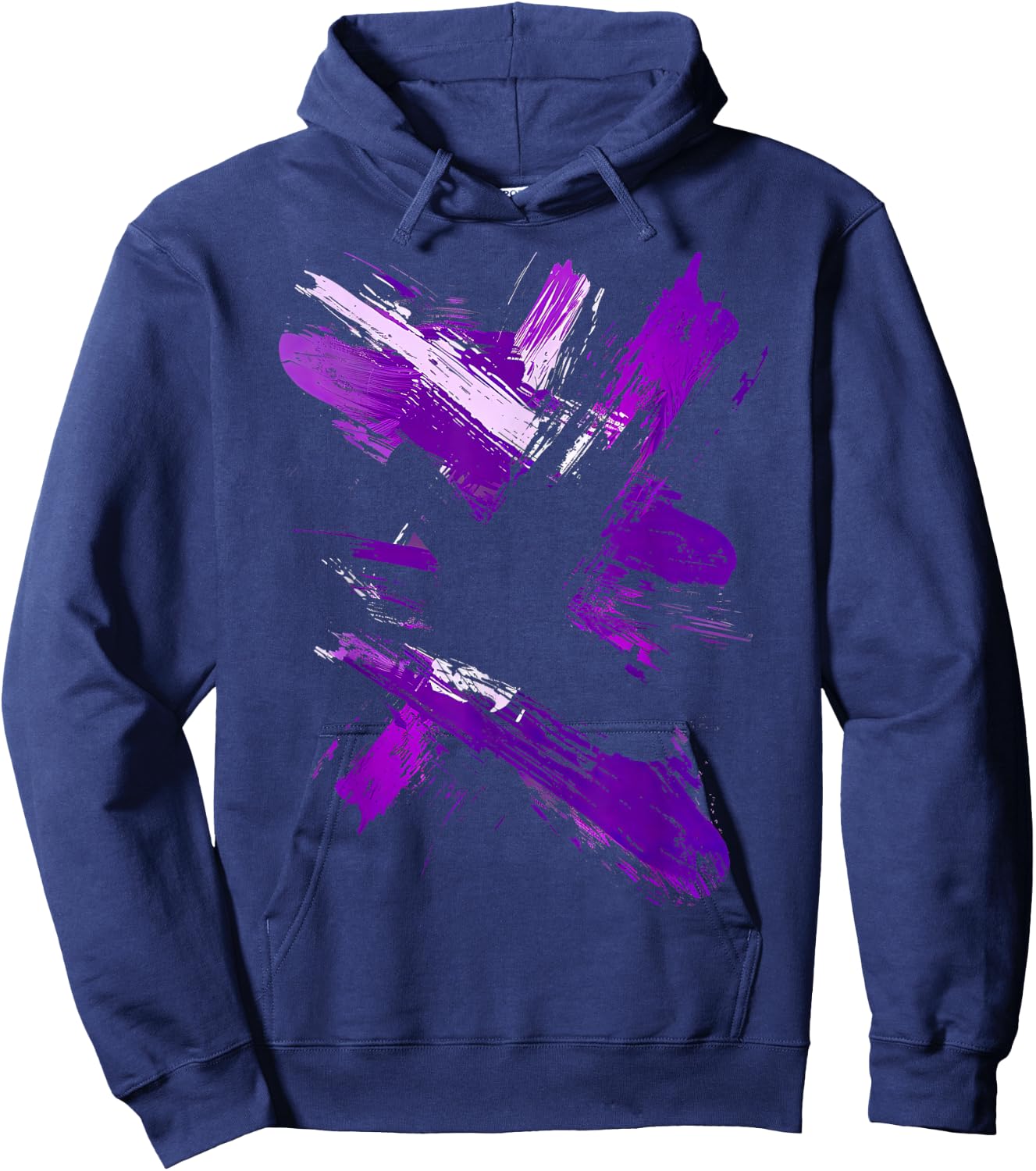 Purple And Black Brush Strokes Hoodie - Hoodie | Navy