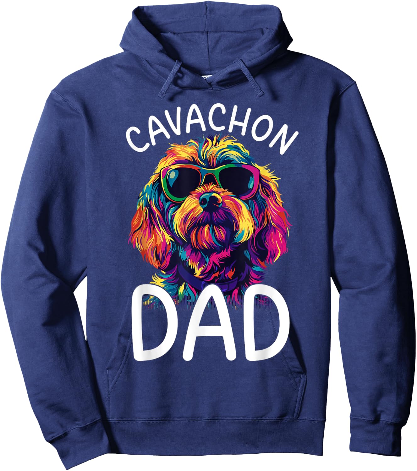 Cavachon Lovers Colorful Pop Art Cavachon Dad Hoodie - Hoodie | Navy