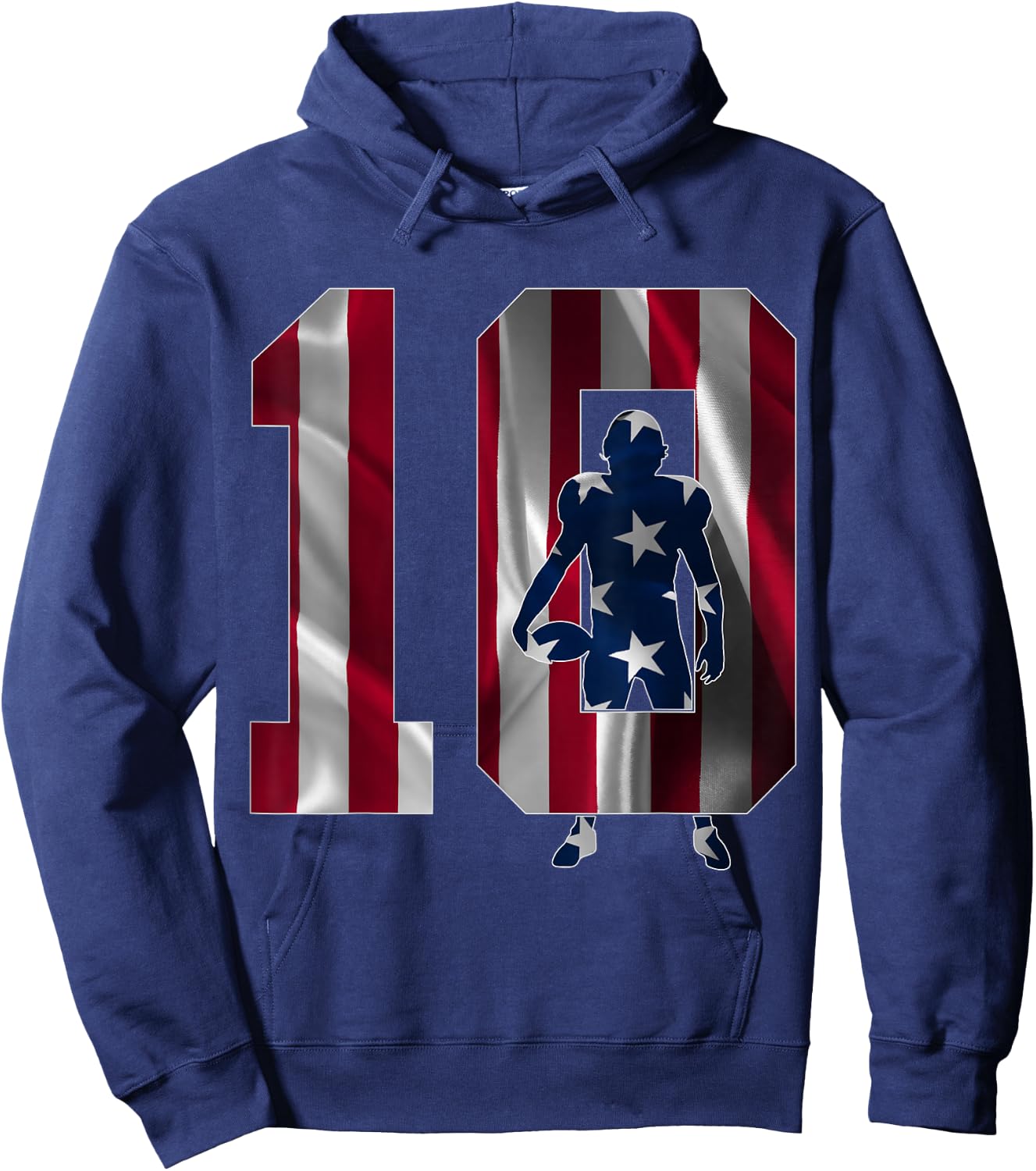 Number 10 Years Football 10th Birthday Hoodie - Hoodie | Navy