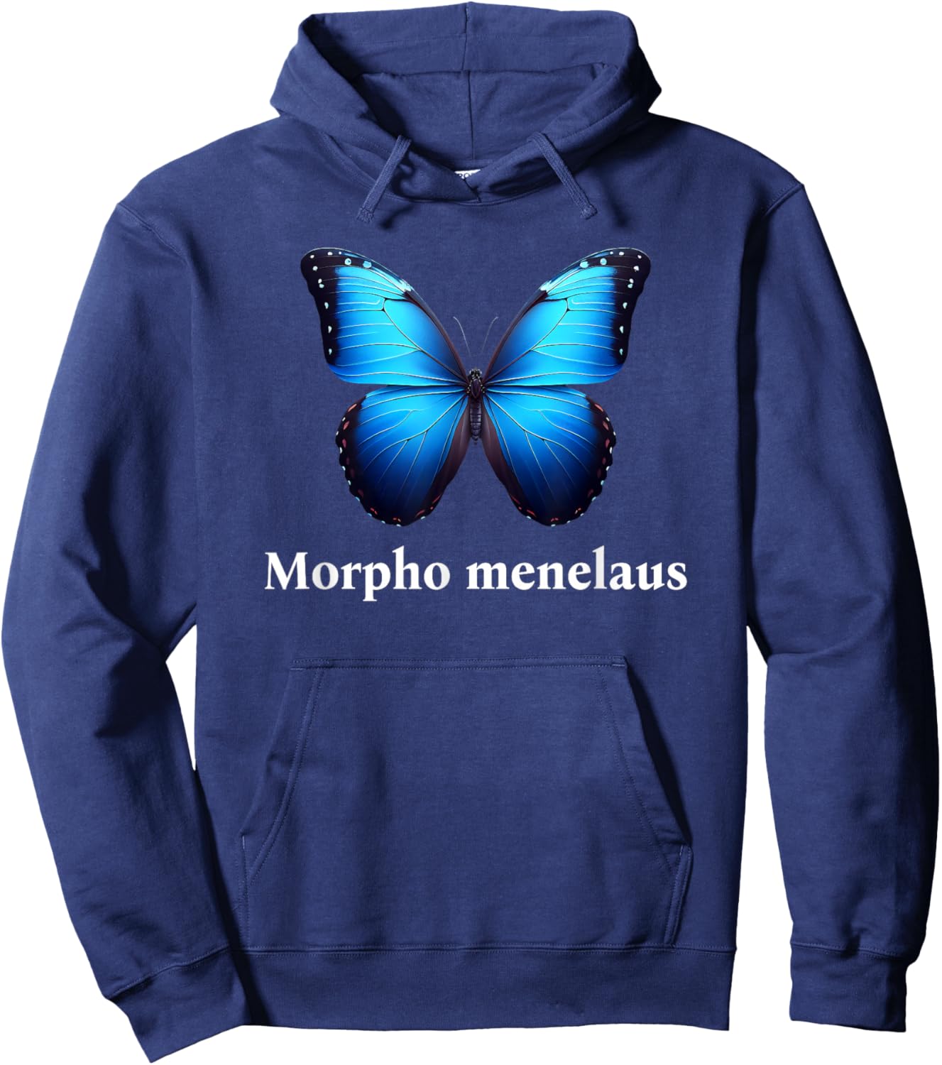 Morpho Menelaus Blue Morpho Butterfly Hoodie - Hoodie | Navy