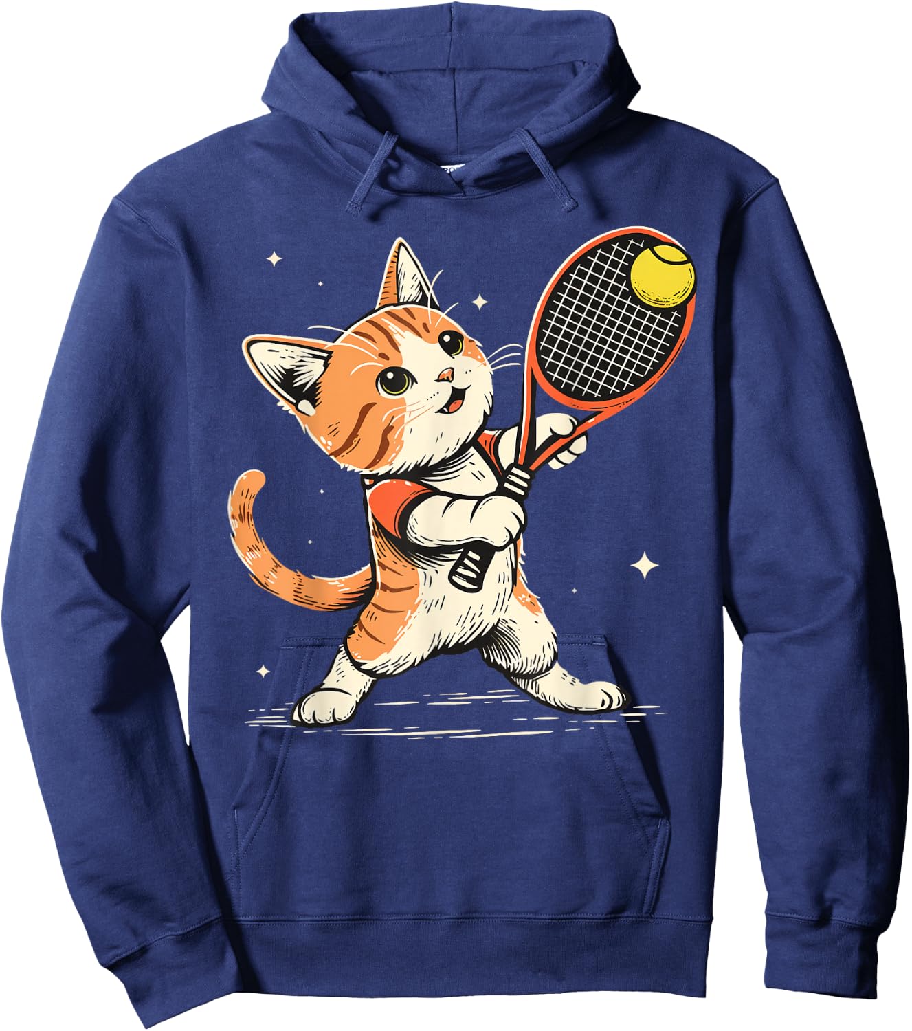 Tennis player Cat on Tennis Hoodie - Hoodie | Navy