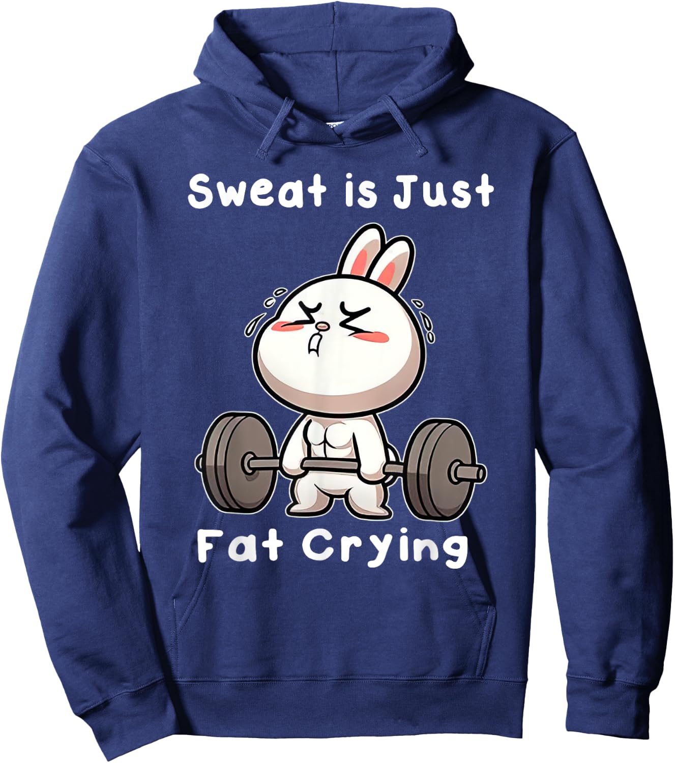 Sweat Is Just Fat Crying Rabbit Hoodie - Hoodie | Navy