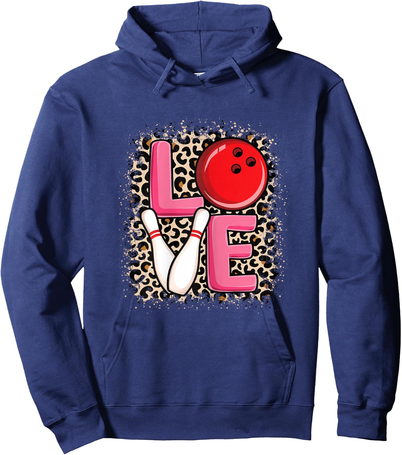 Love Bowling Cute Women Girls Bowler Hoodie - Hoodie | Navy