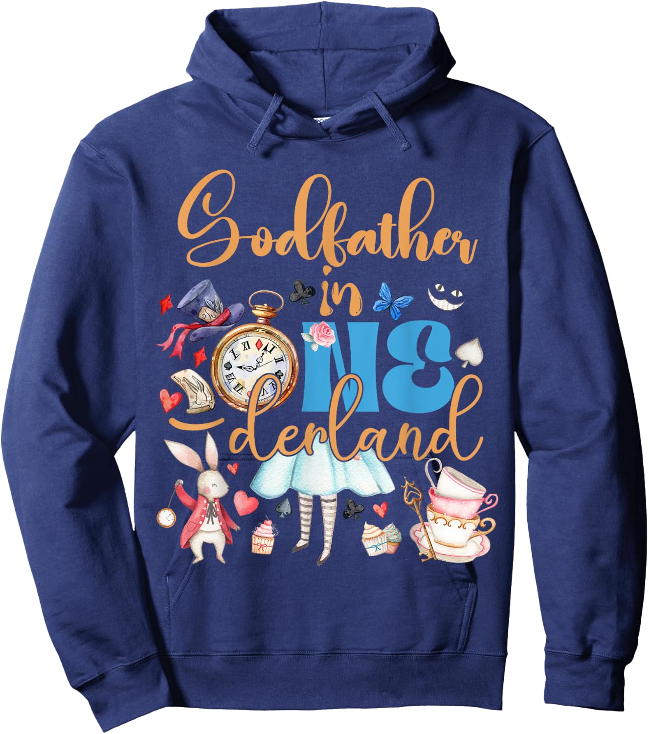 Alice Godfather in ONEderland Birthday Family Hoodie - Hoodie | Navy