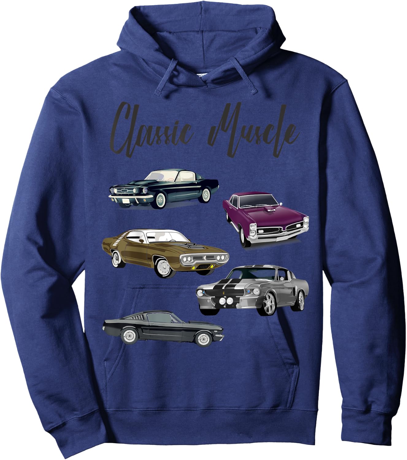 Classic Muscle Maximum Horsepower Car Logo Hoodie - Hoodie | Navy