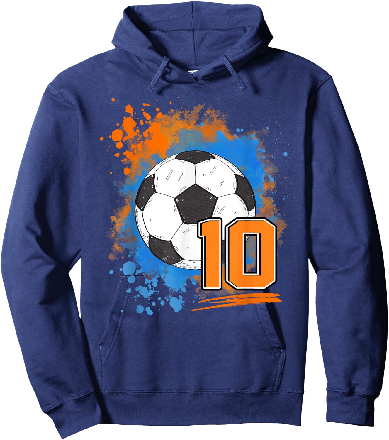 10th Birthday 10 Years Old Soccer Ball Hoodie - Hoodie | Navy