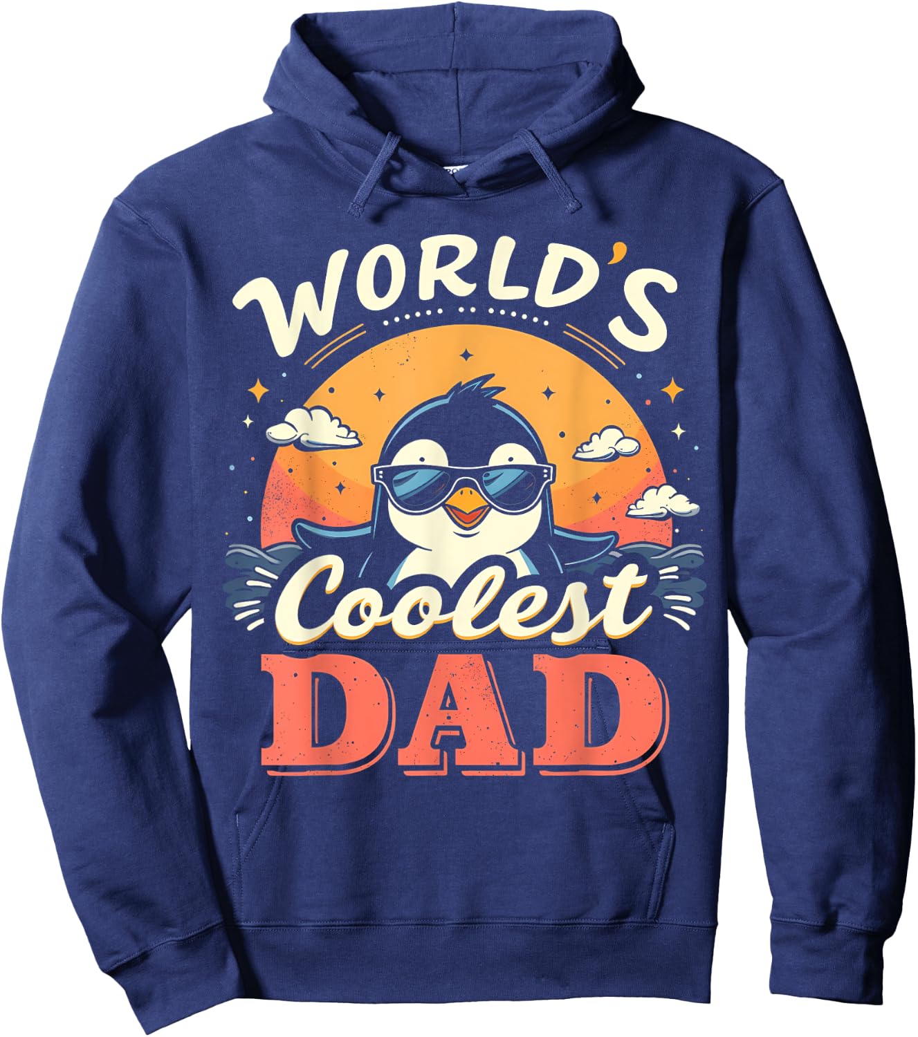 World's Coolest Dad Penguin Dad Penguin Hoodie - Hoodie | Navy