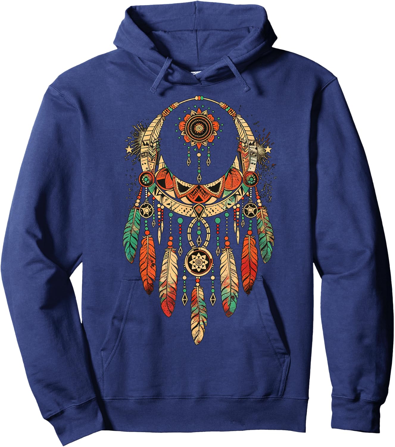 Boho Dreamcatcher - Tribal Feather Design Hoodie - Hoodie | Navy