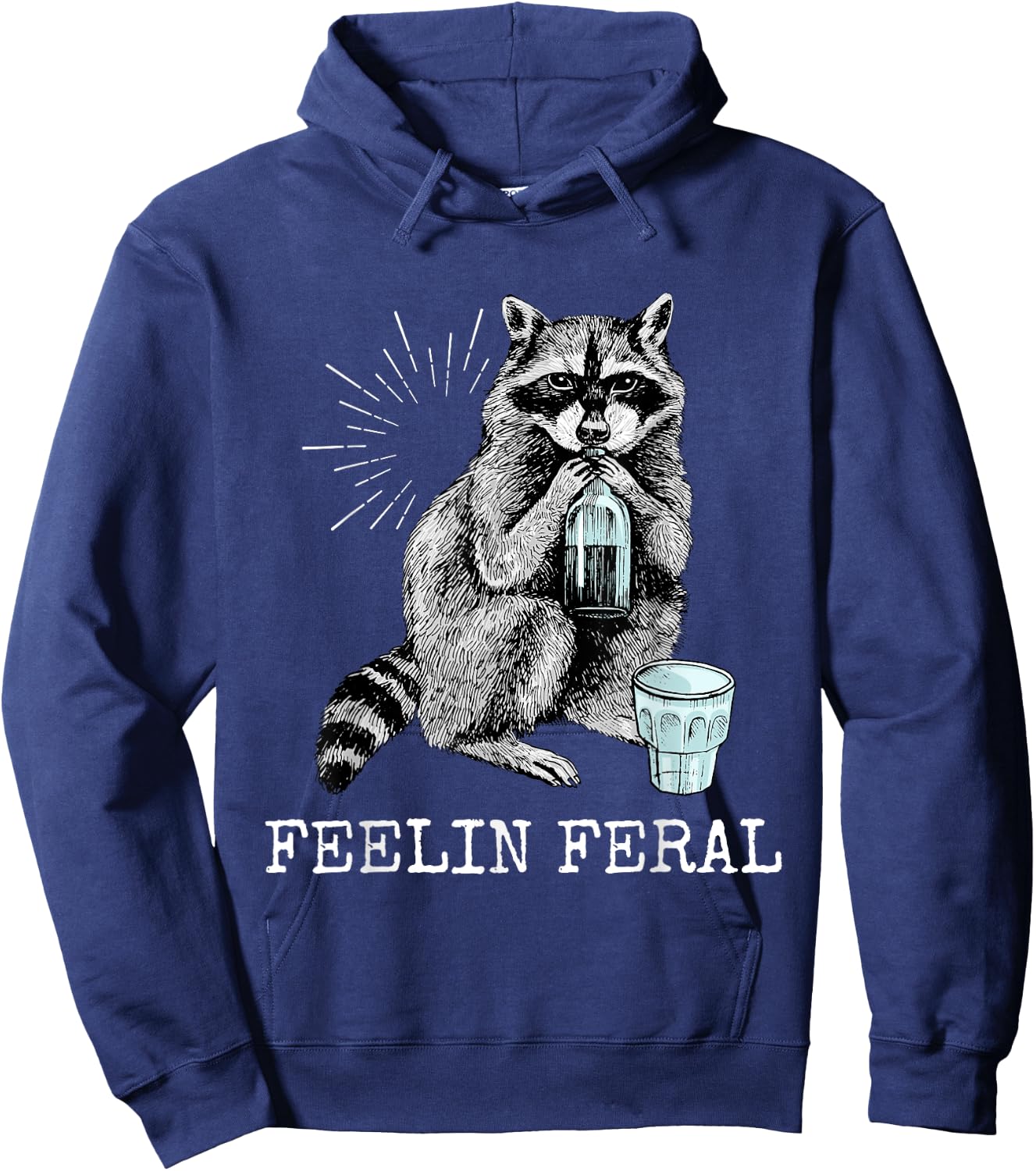 Raccoon Feelin Feral Hoodie - Hoodie | Navy