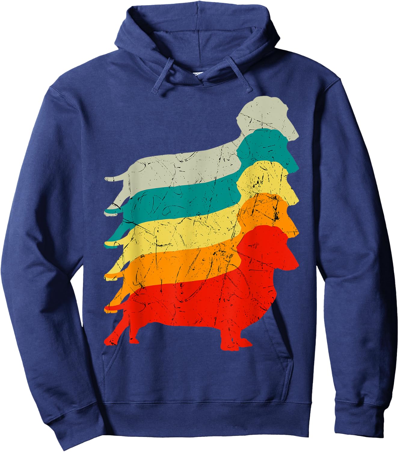 Dachshund Retro Vintage Sausage Dog Lover Hoodie - Hoodie | Navy