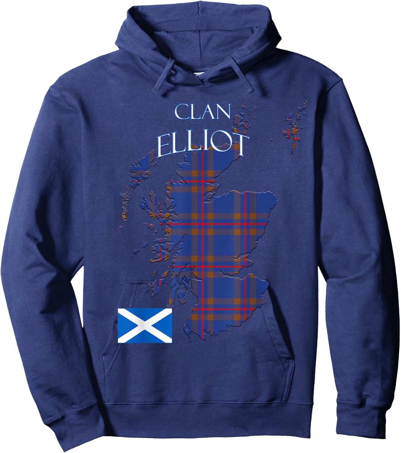 Elliot Scottish Clan Tartan Scotland Hoodie - Hoodie | Navy