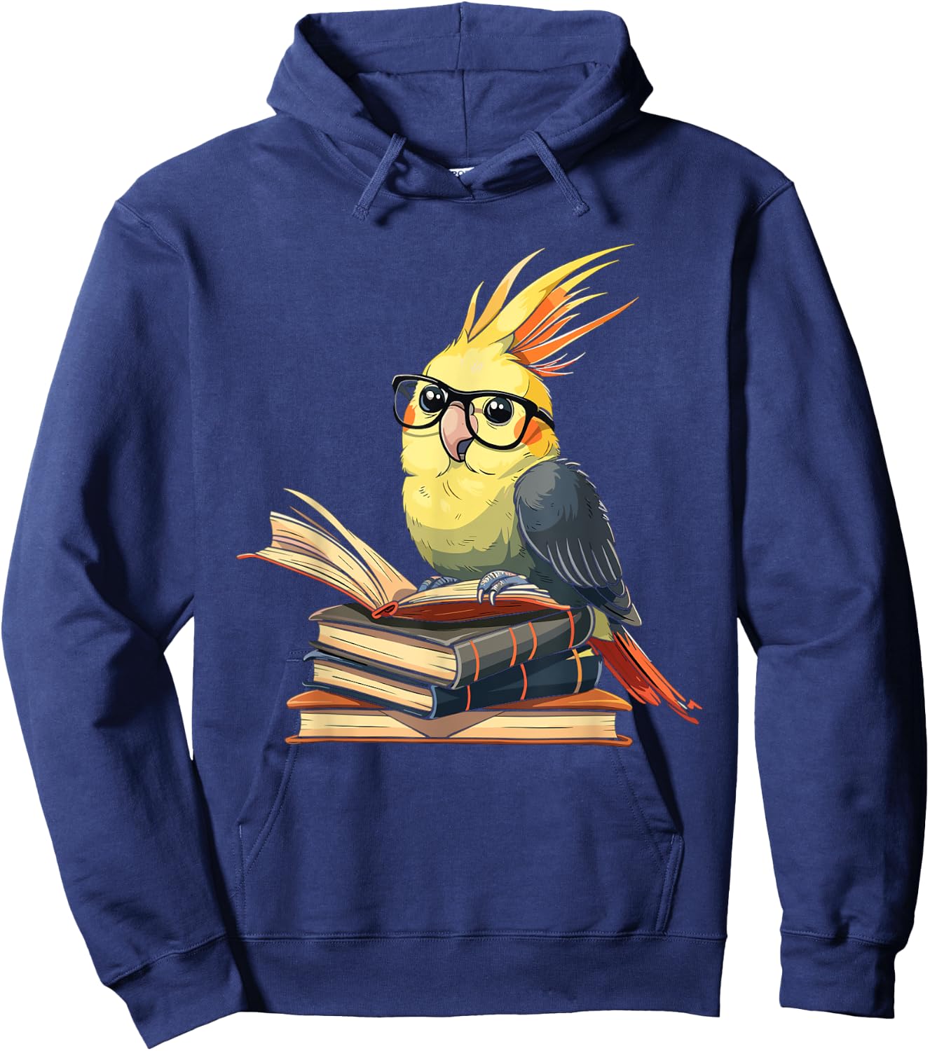 Cockatiel Reading Book Librarian Library Hoodie - Hoodie | Navy