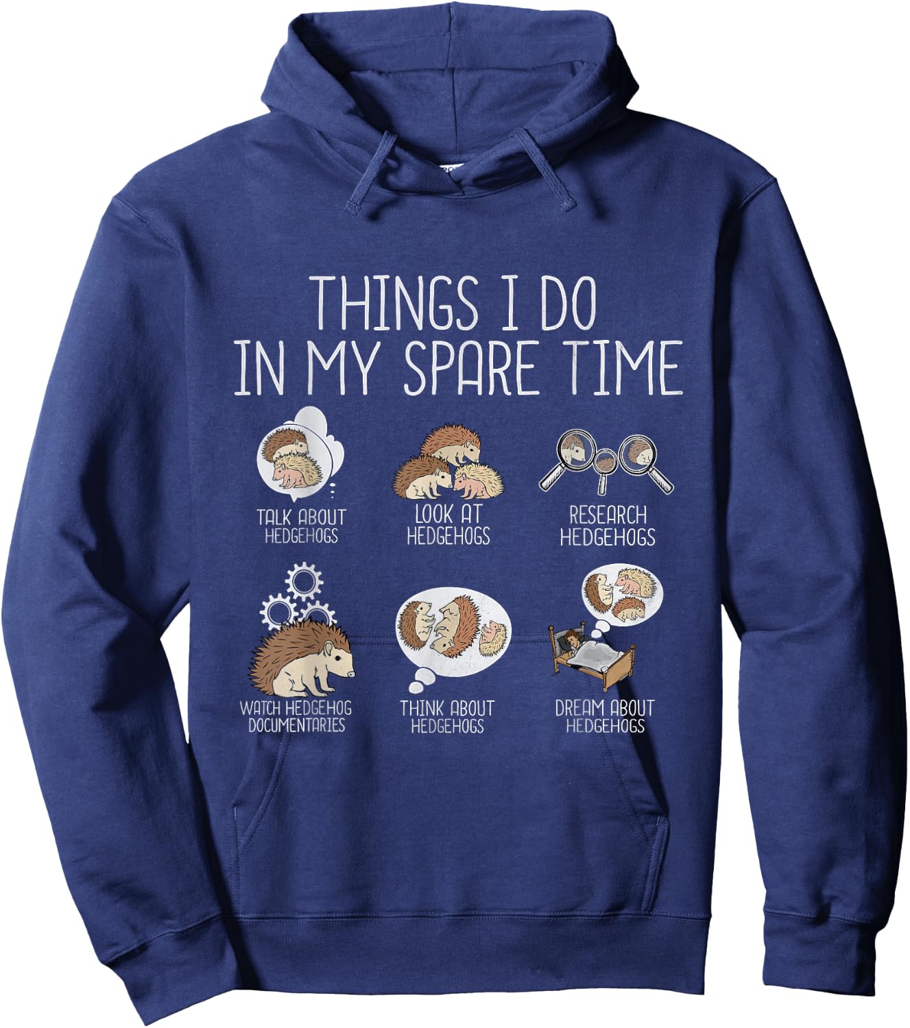 Funny Hedgehog Lover Kids Women Hedgehog Hoodie - Hoodie | Navy