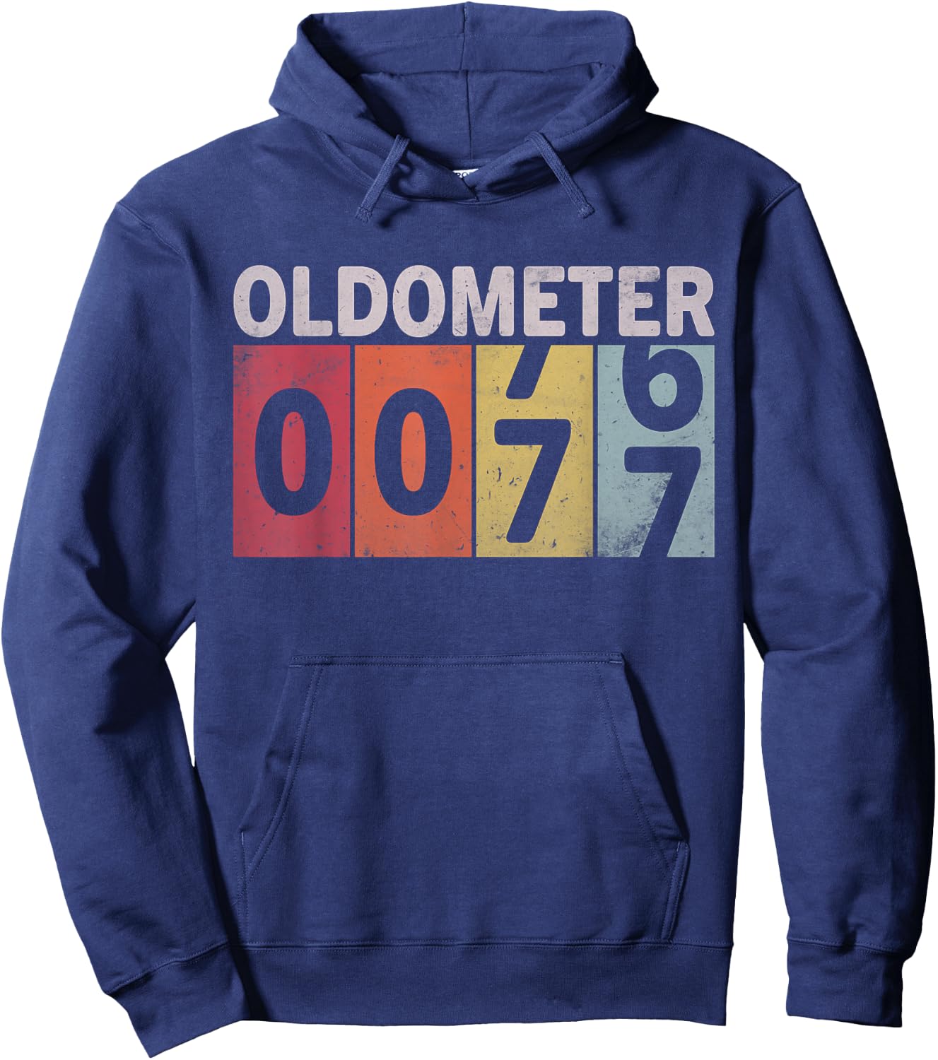Oldometer 76-77 Funny 77 Years Old Birthday Hoodie - Hoodie | Navy