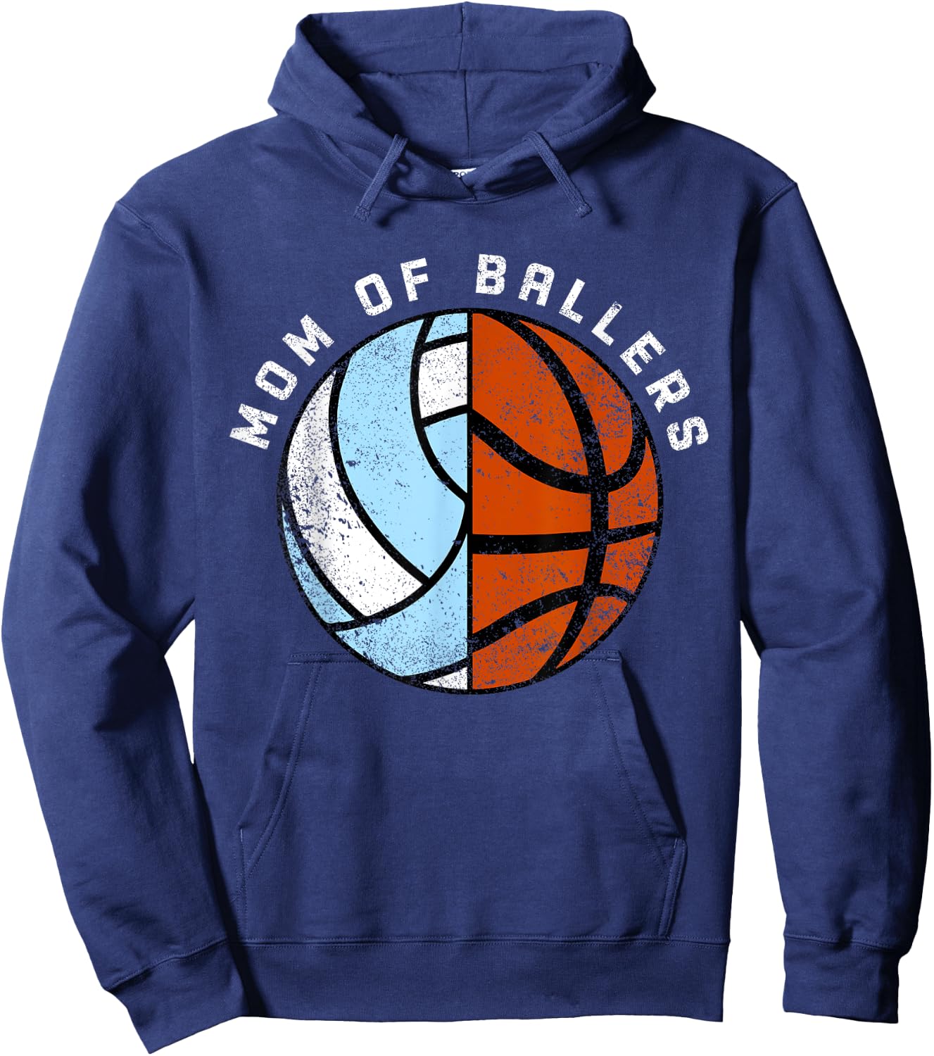 Mom Of Ballers Funny Volleyball Basketball Mom Hoodie - Hoodie | Navy