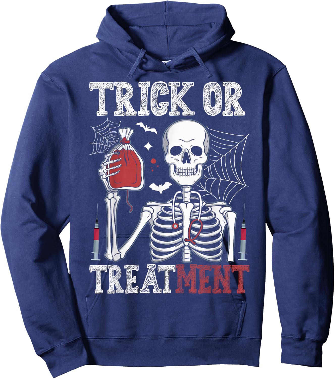 Trick Or Treatment Skeleton Doctor Halloween Hoodie - Hoodie | Navy