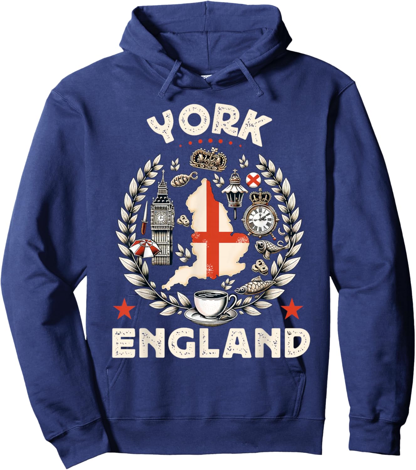 York Souvenir England United Kingdom Travel Hoodie - Hoodie | Navy