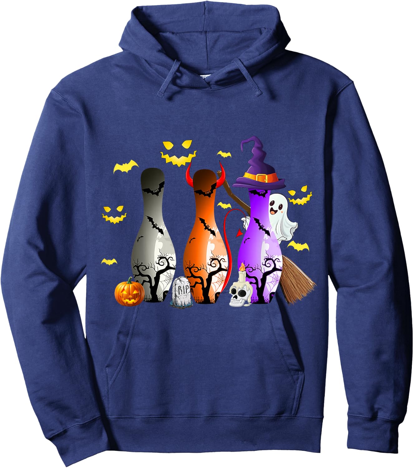 Cute Shirt Bowling Halloween Spooky Costume Hoodie - Hoodie | Navy