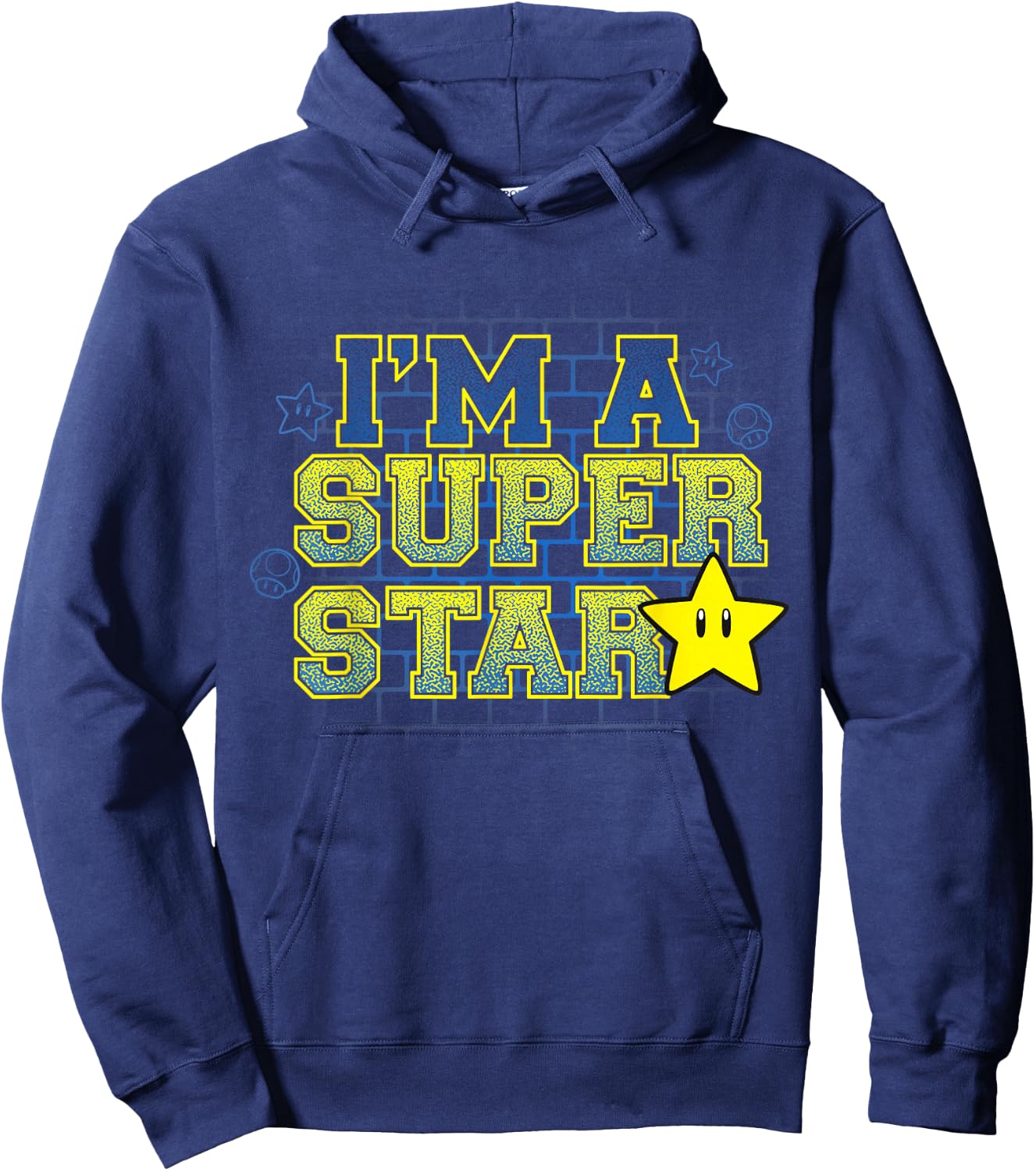 Super Mario I'm The Super Star Starman Portrait Hoodie - Hoodie | Navy