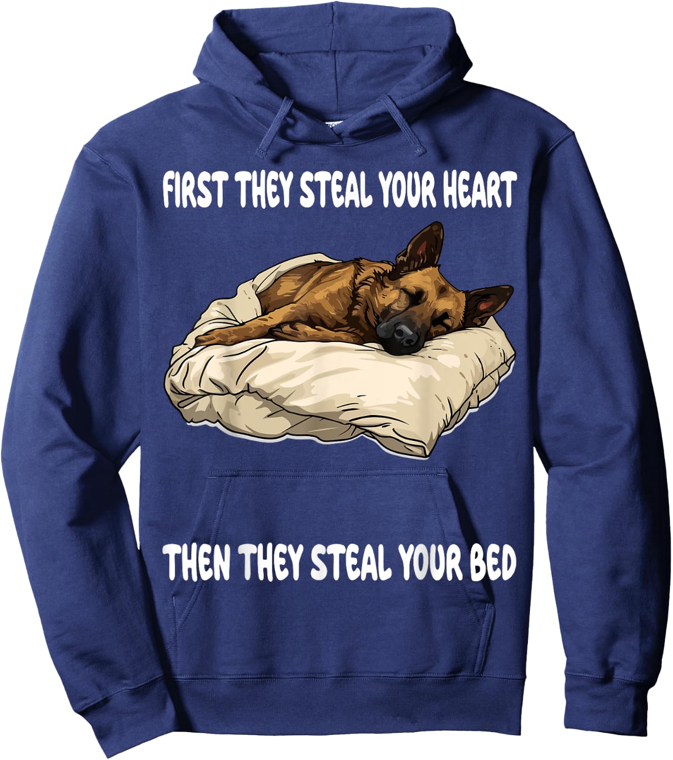 Dutch Shepherd Sleeping Pajamas Nightgown Hoodie - Hoodie | Navy