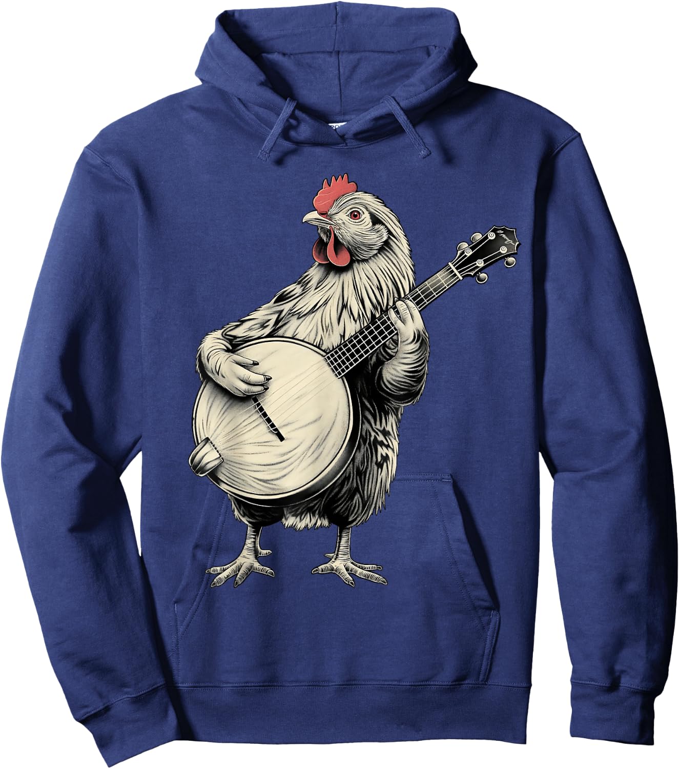 Chicken Farming Farmer Bluegrass Banjo Player Hoodie - Hoodie | Navy