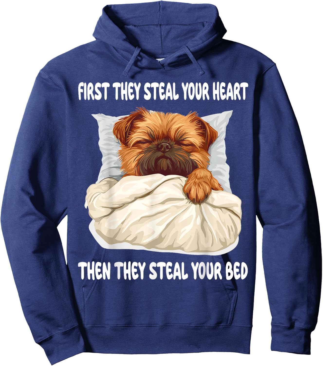 Brussels Griffon Sleeping Pajamas Nightgown Hoodie - Hoodie | Navy