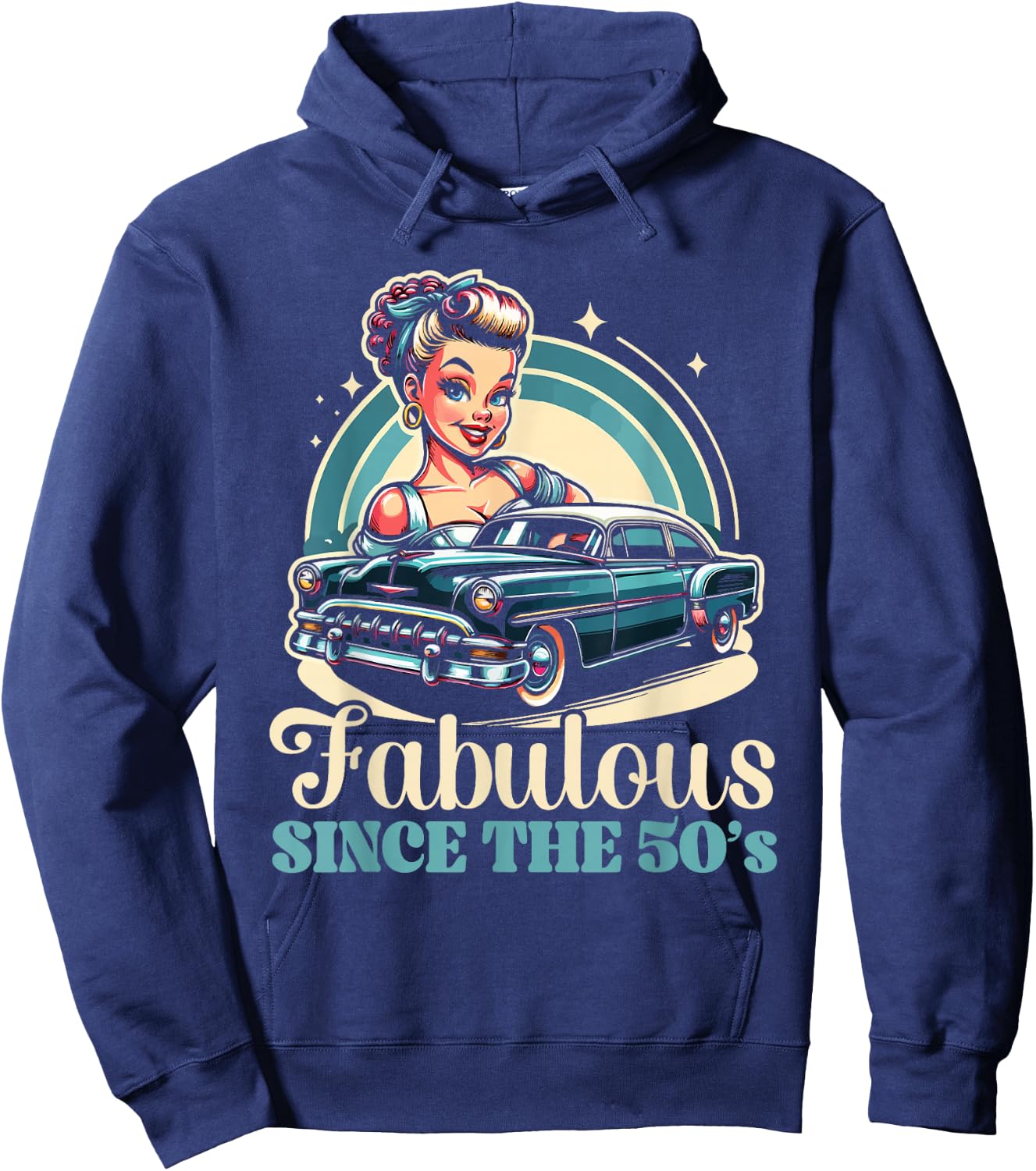 From The 50s Music 50's 1950 Party Fifties 50's Hoodie - Hoodie | Navy