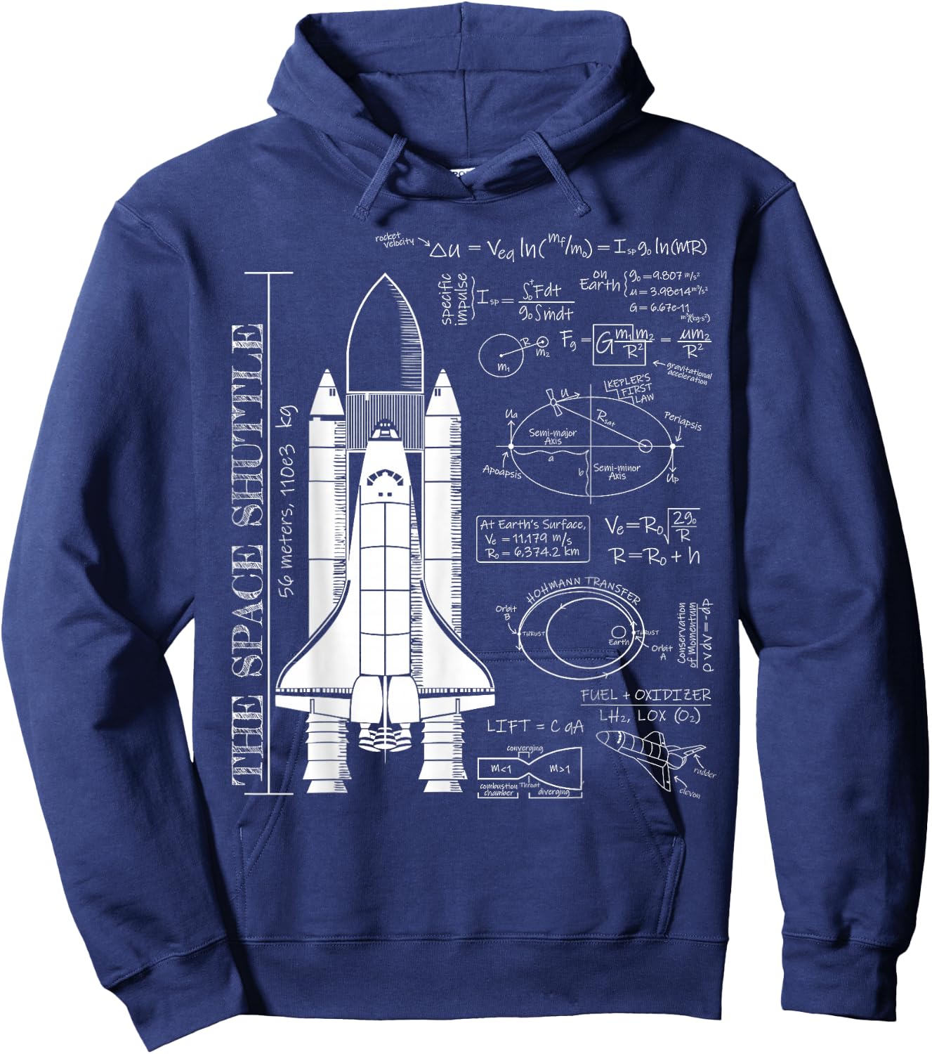 Space Shuttle STS Rocket Science Equations Hoodie - Hoodie | Navy
