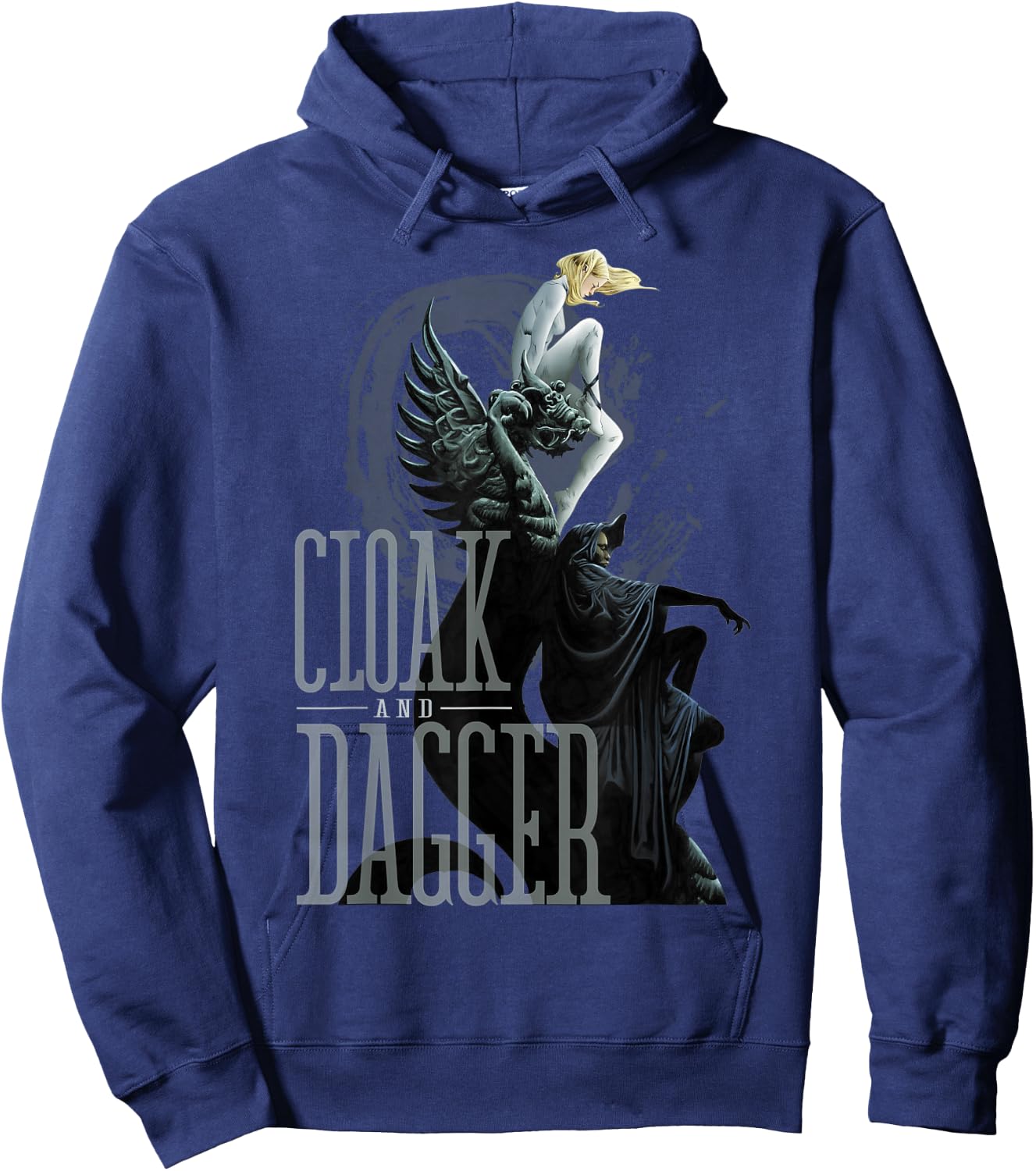 Marvel Cloak & Dagger Dragon Statue Graphic Hoodie - Hoodie | Navy