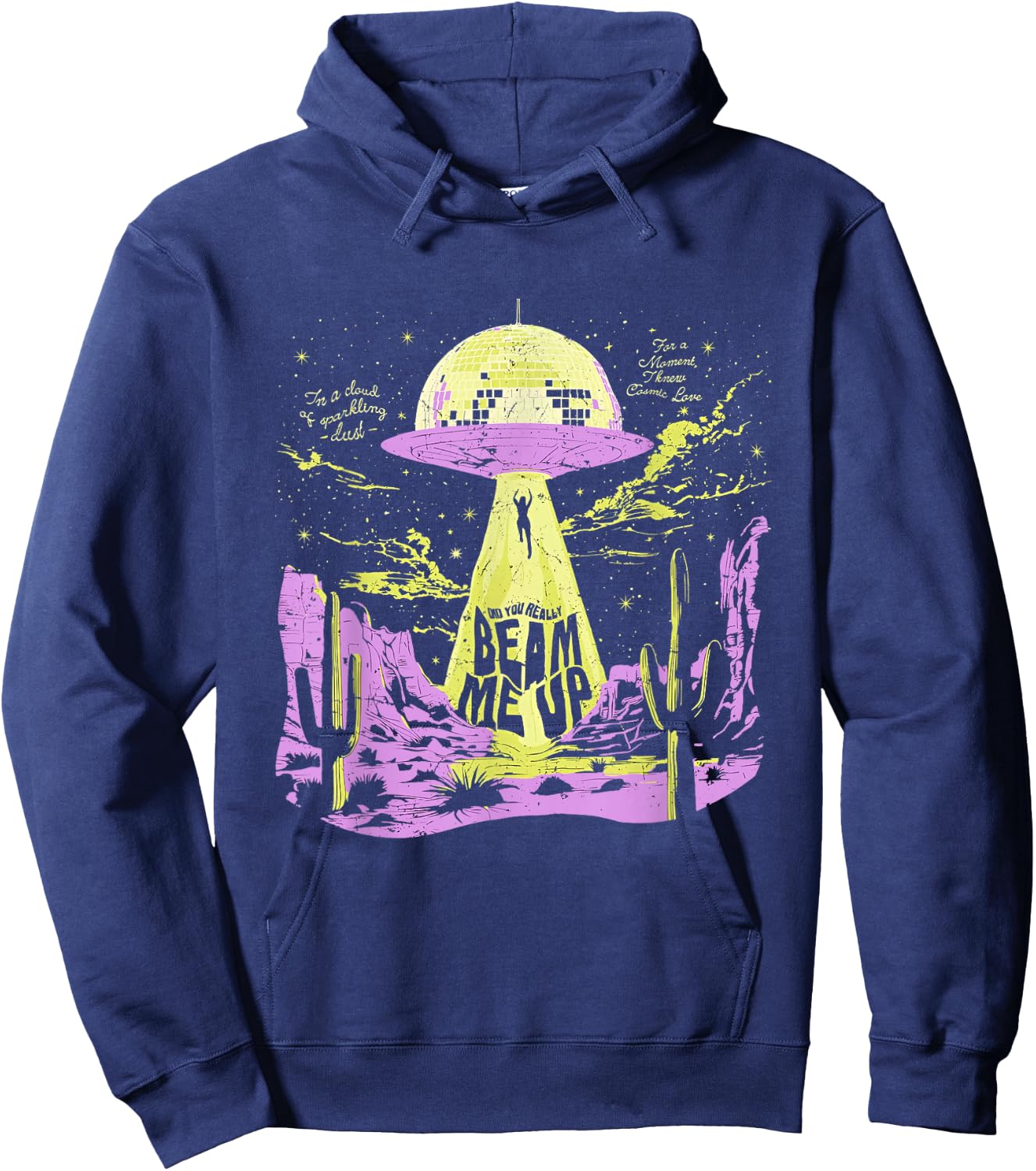Did You Really Beam Me Up UFO Hoodie - Hoodie | Navy