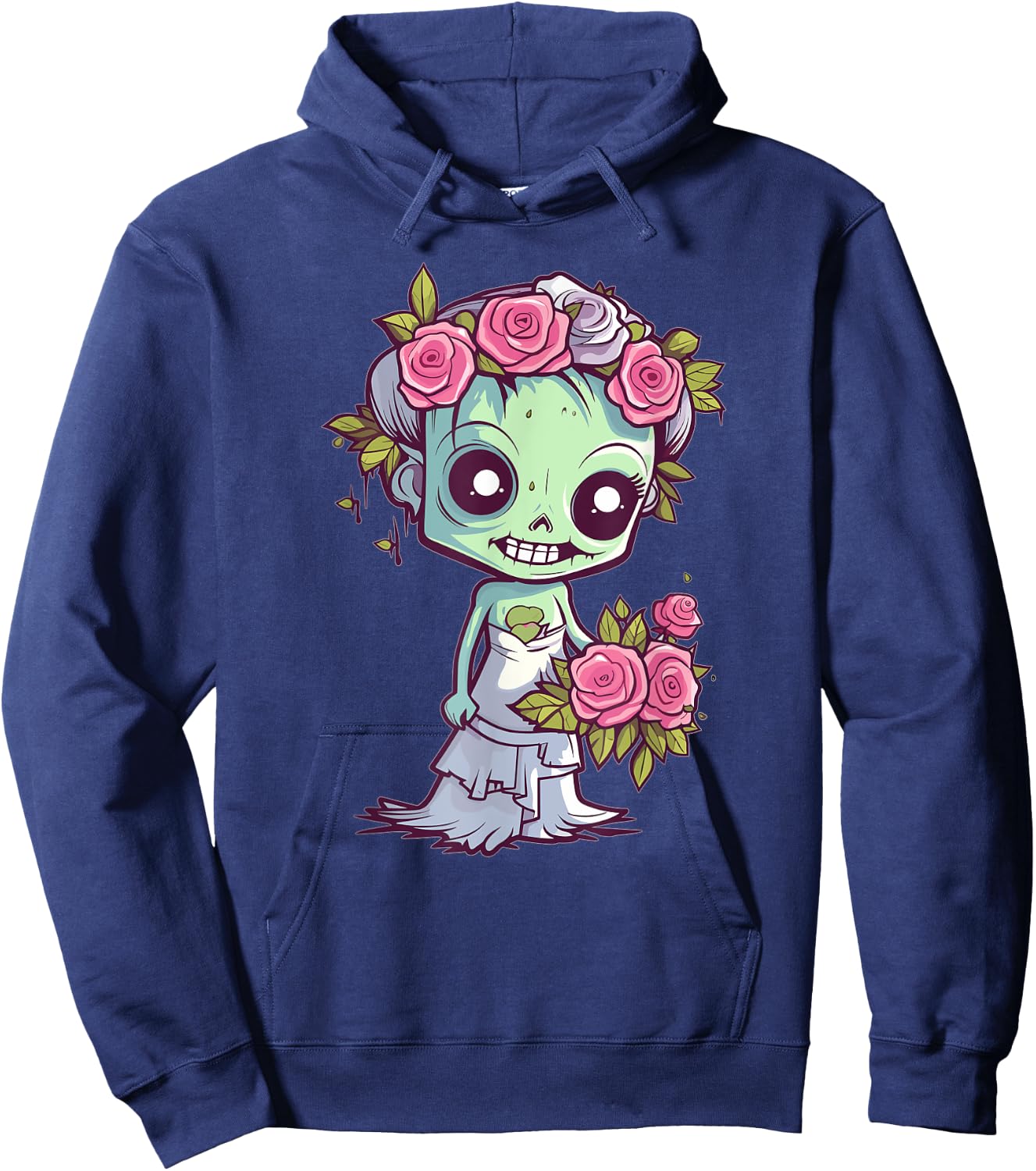 Cute Zombie With Flower I Kids Zombie Hoodie - Hoodie | Navy