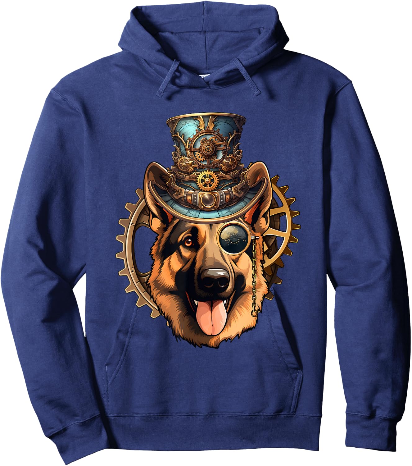 Victorian Steampunk German Shepherd Hoodie - Hoodie | Navy