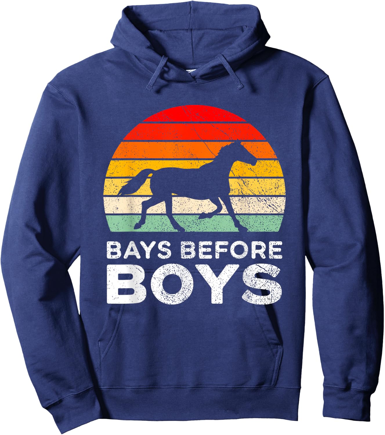Bays Before Boys Bay Horse Riding Hoodie - Hoodie | Navy