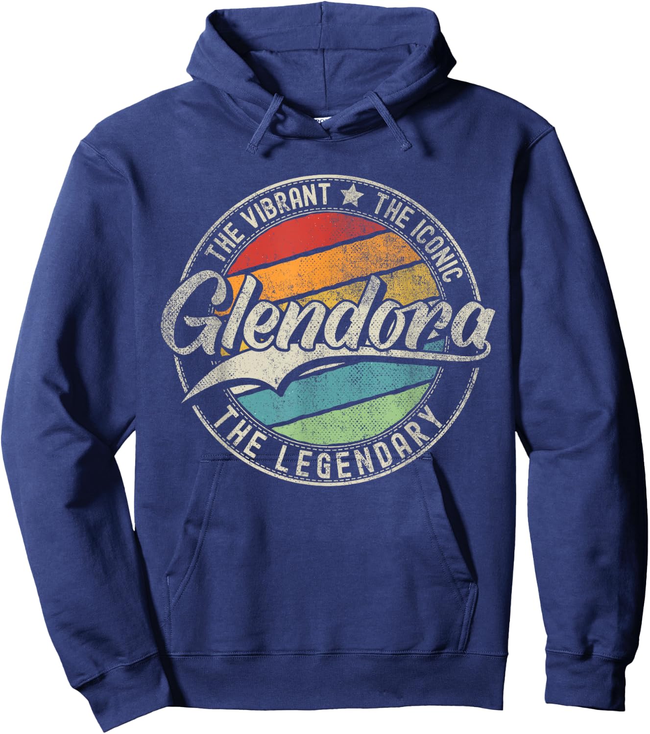Glendora CA | California | Vintage Distressed Hoodie - Hoodie | Navy