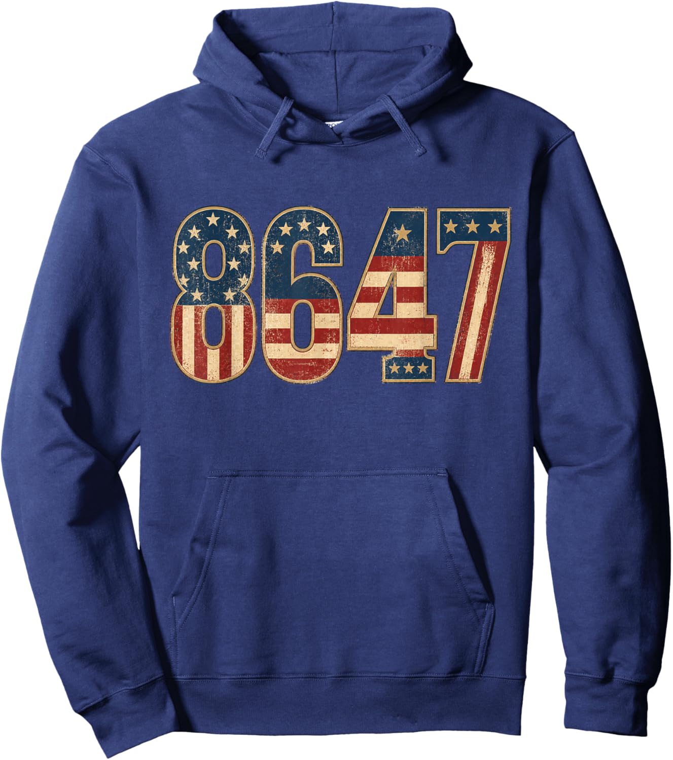 86 47 Vintage Patriotic Number Graphic Design Hoodie - Hoodie | Navy