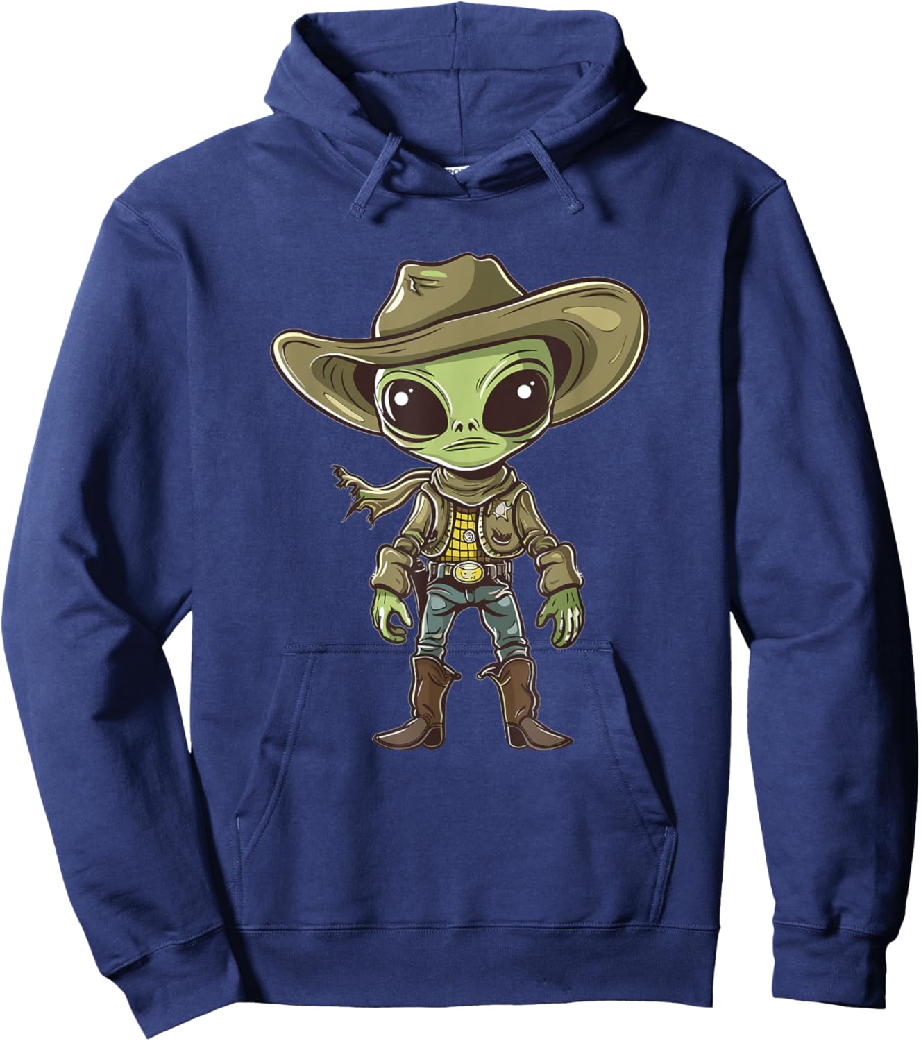 Cute Alien Cowboy Hoodie - Hoodie | Navy