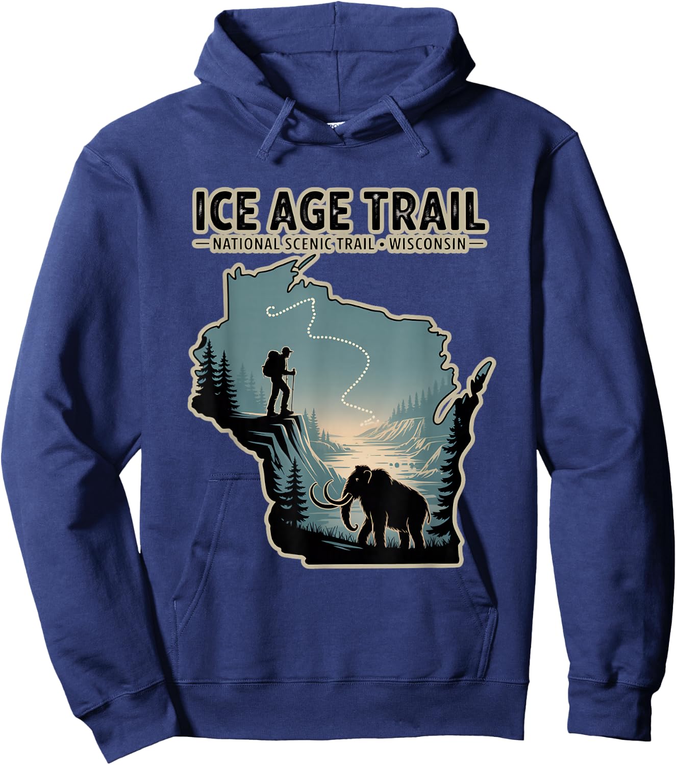 Ice Age Trail National Scenic Trail Wisconsin Hoodie - Hoodie | Navy