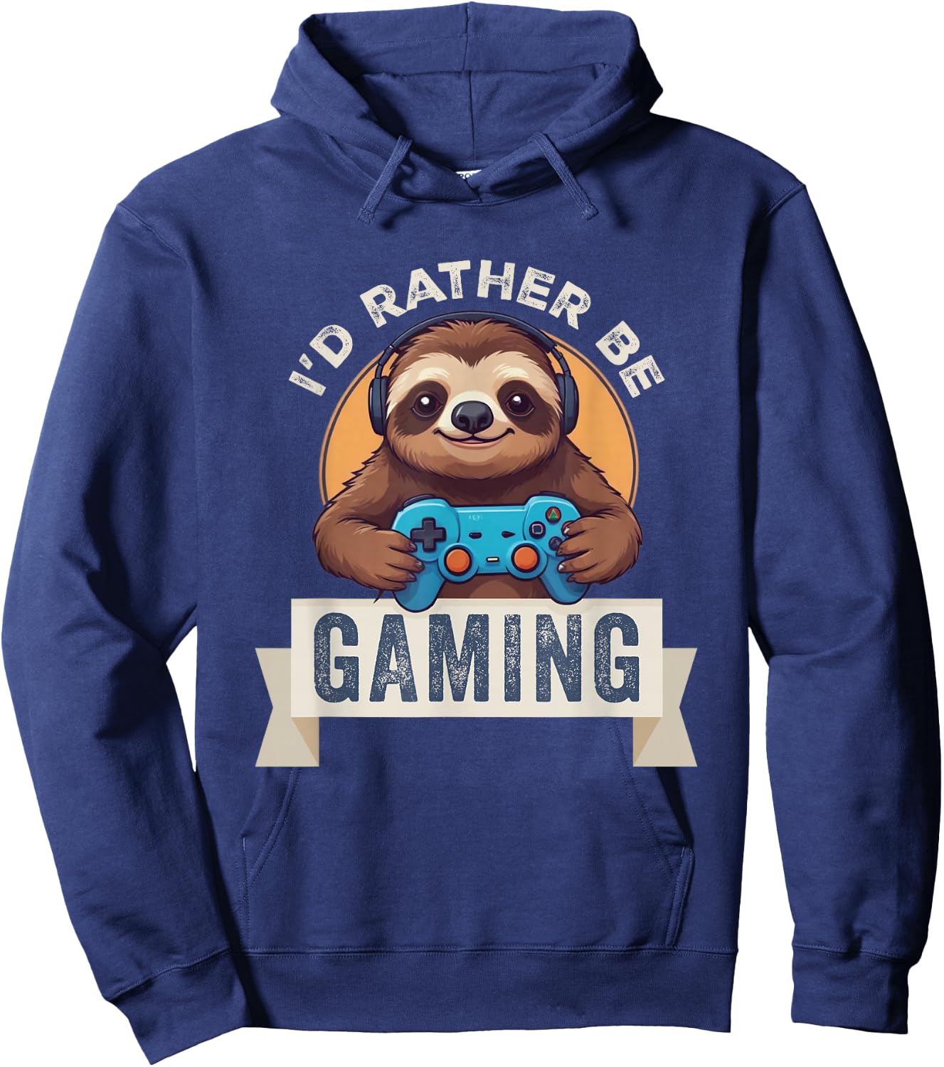 Sloth Gamer, I'd Rather Be Gaming Hoodie - Hoodie | Navy