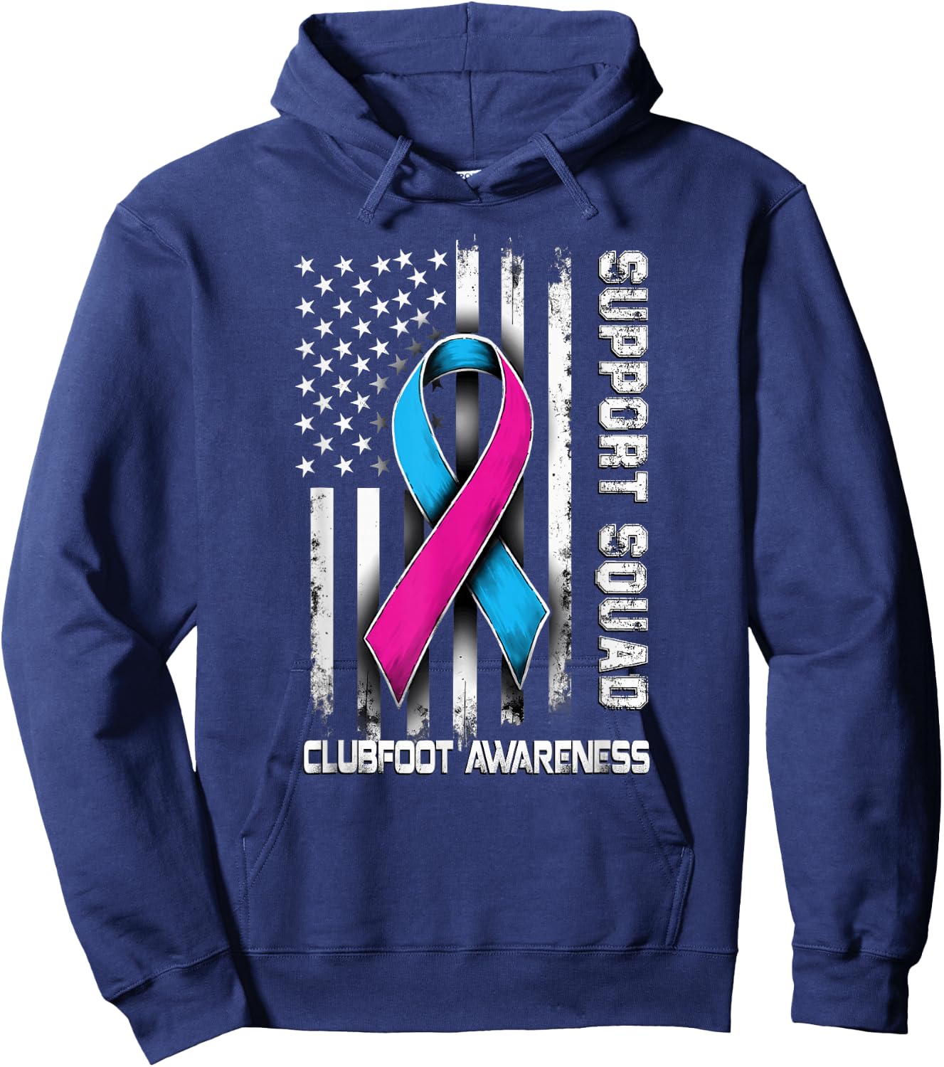 Retro Support Squad Clubfoot Awareness Hoodie - Hoodie | Navy