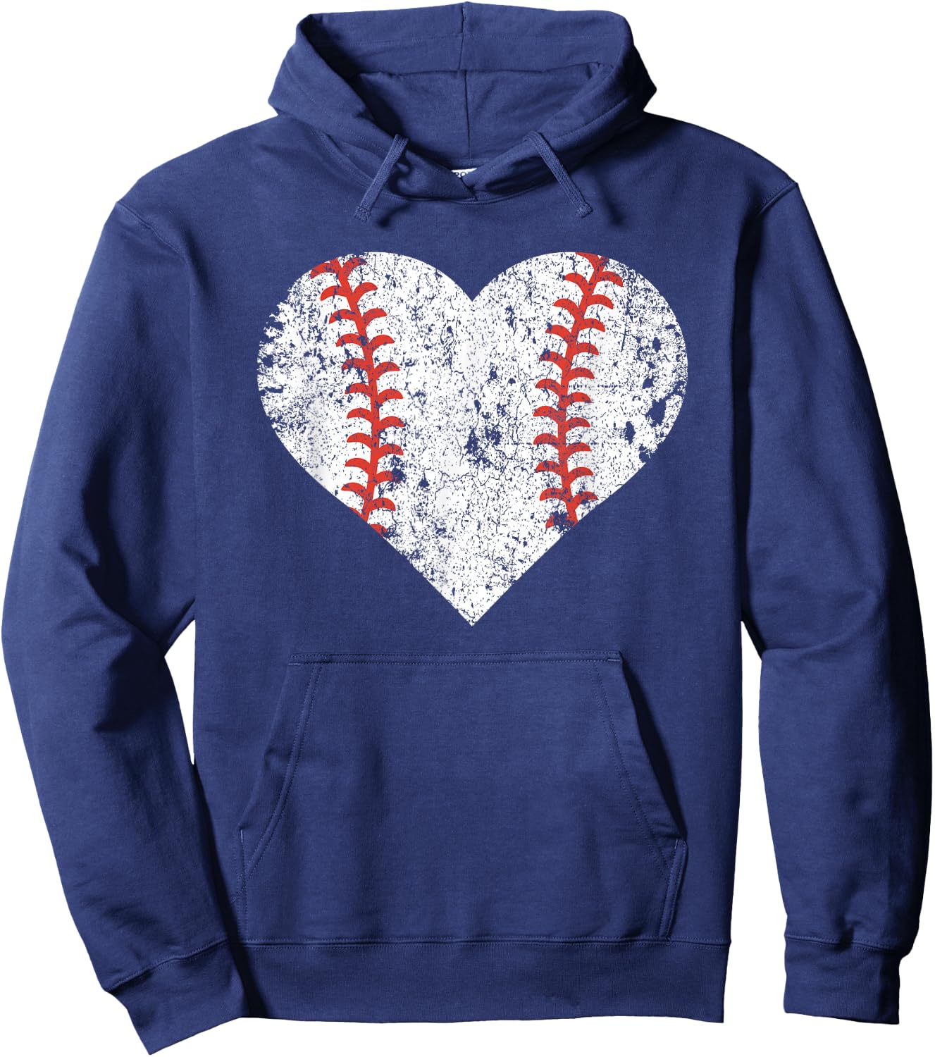 Vintage Retro Baseball Heart Baseball Lover Hoodie - Hoodie | Navy
