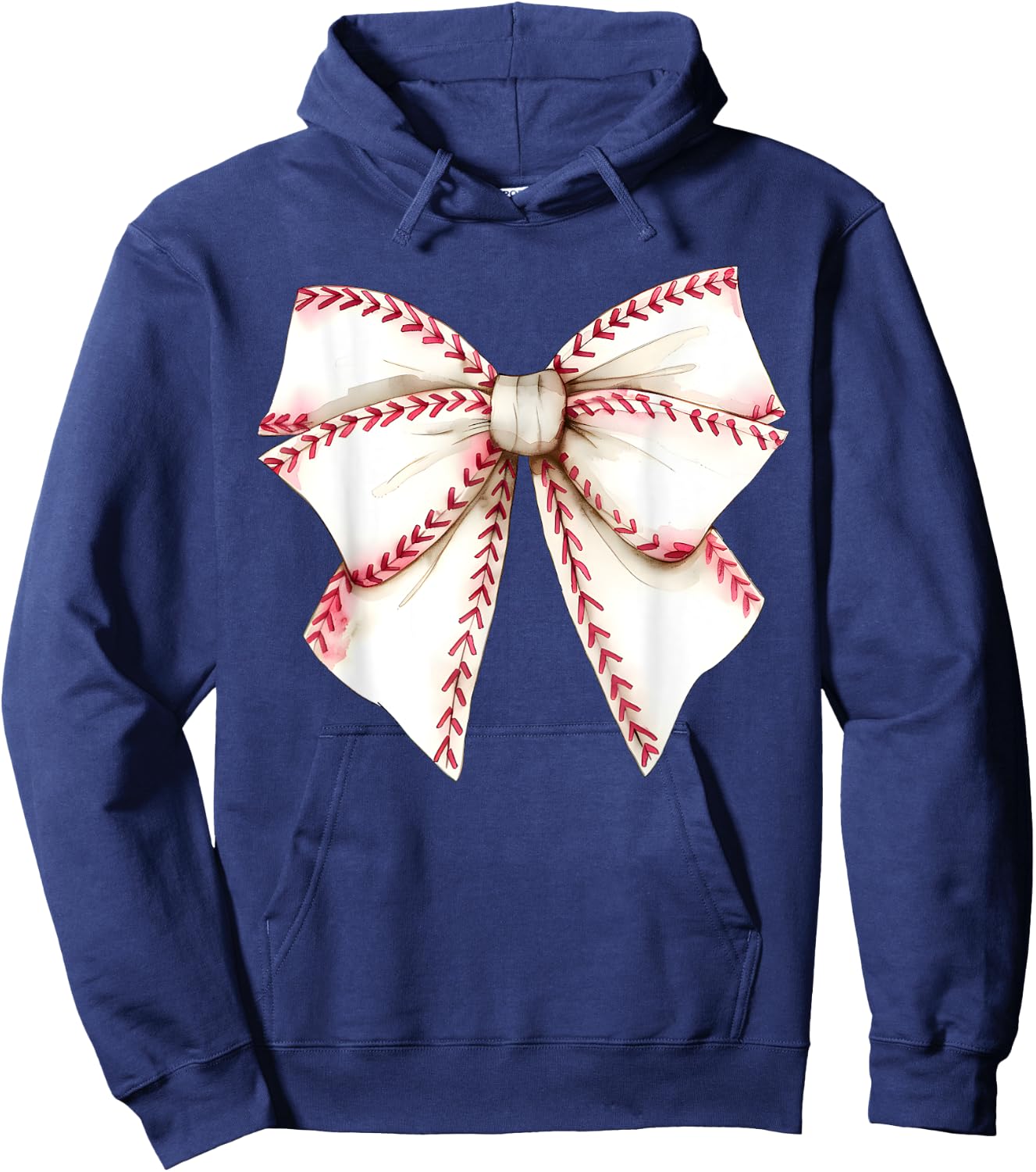 Baseball Coquette Bow Hoodie - Hoodie | Navy