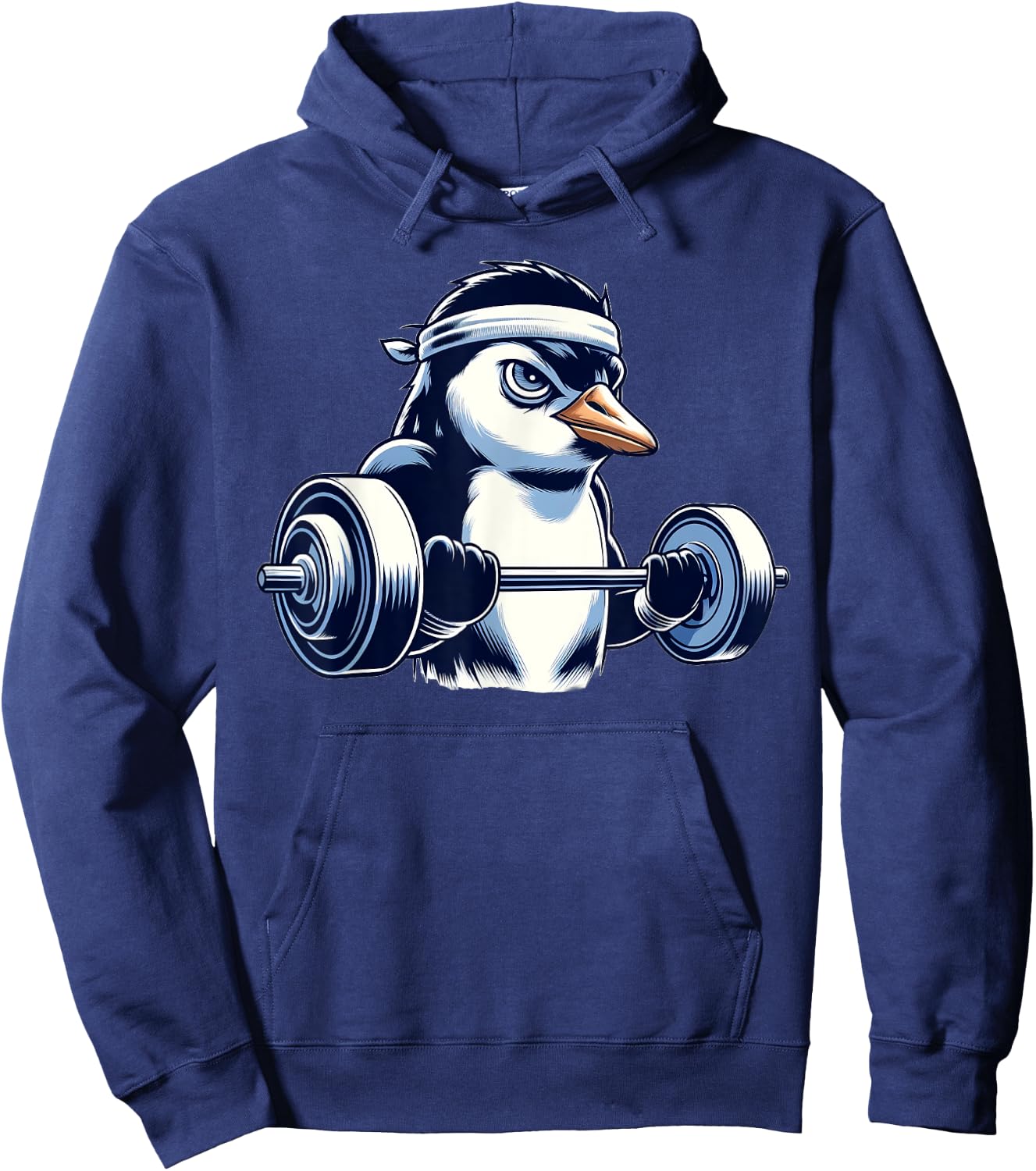 Penguin Powerlifting Weightlifting Gym Workout Hoodie - Hoodie | Navy