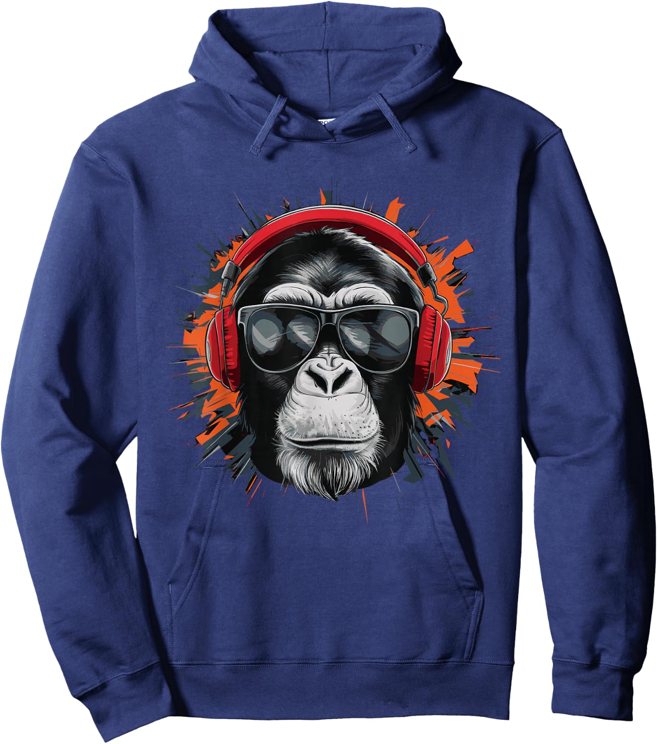 DJ Monkey with Sunglasses DJ Monkey Headphones Hoodie - Hoodie | Navy