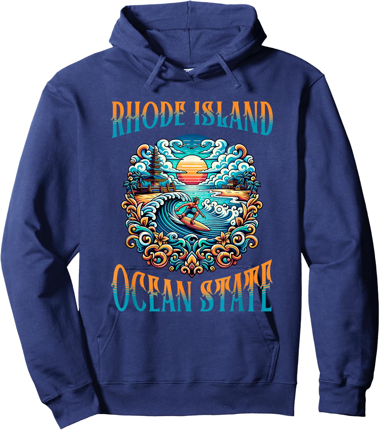 Rhode Island Ocean State Hoodie - Hoodie | Navy