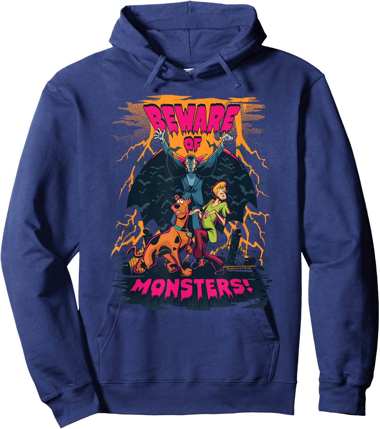 Scooby-Doo and Shaggy Beware of Monsters Hoodie - Hoodie | Navy