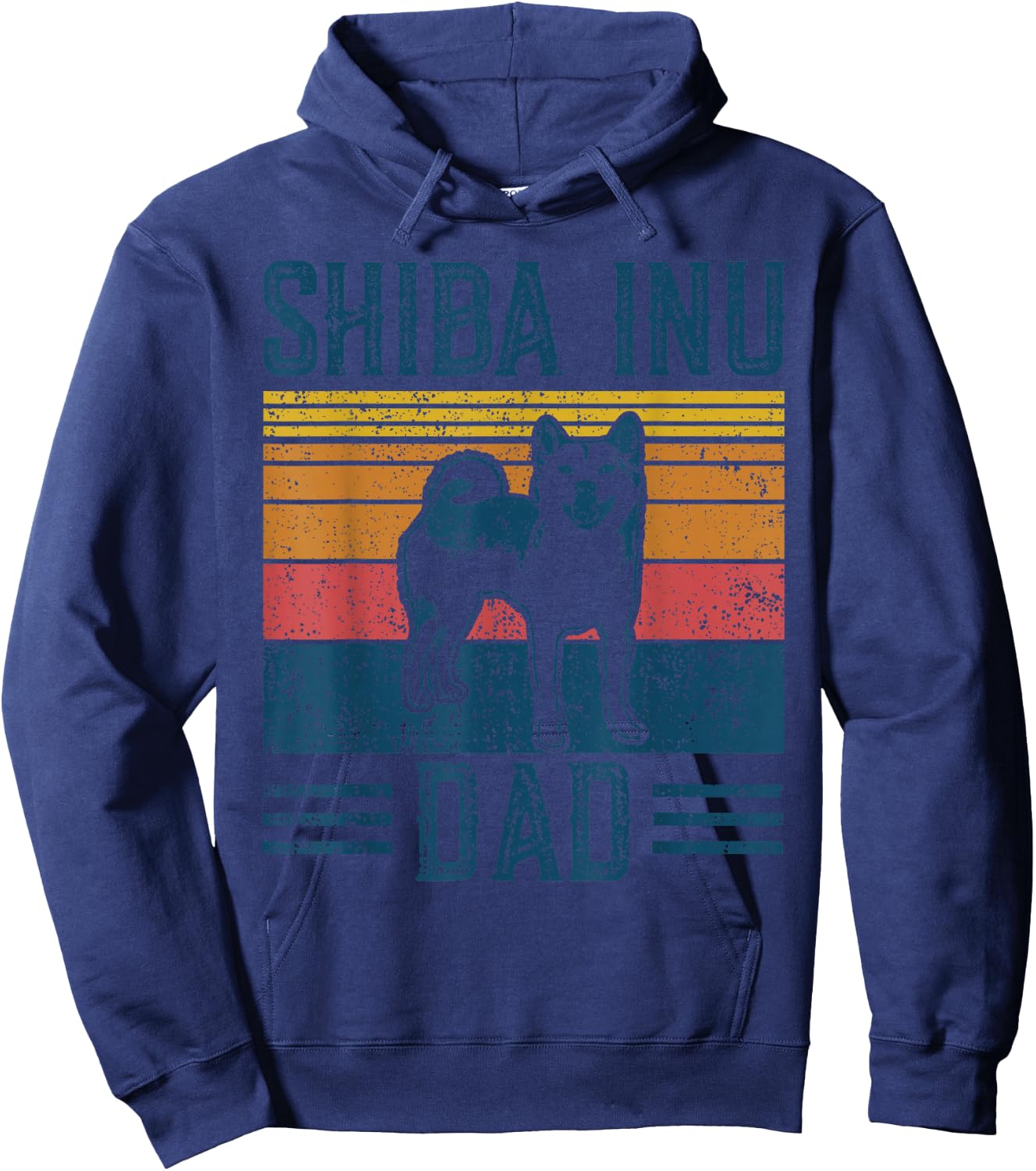 Dog | Crypto Doge Papa - Vintage Shiba Inu Dad Hoodie - Hoodie | Navy