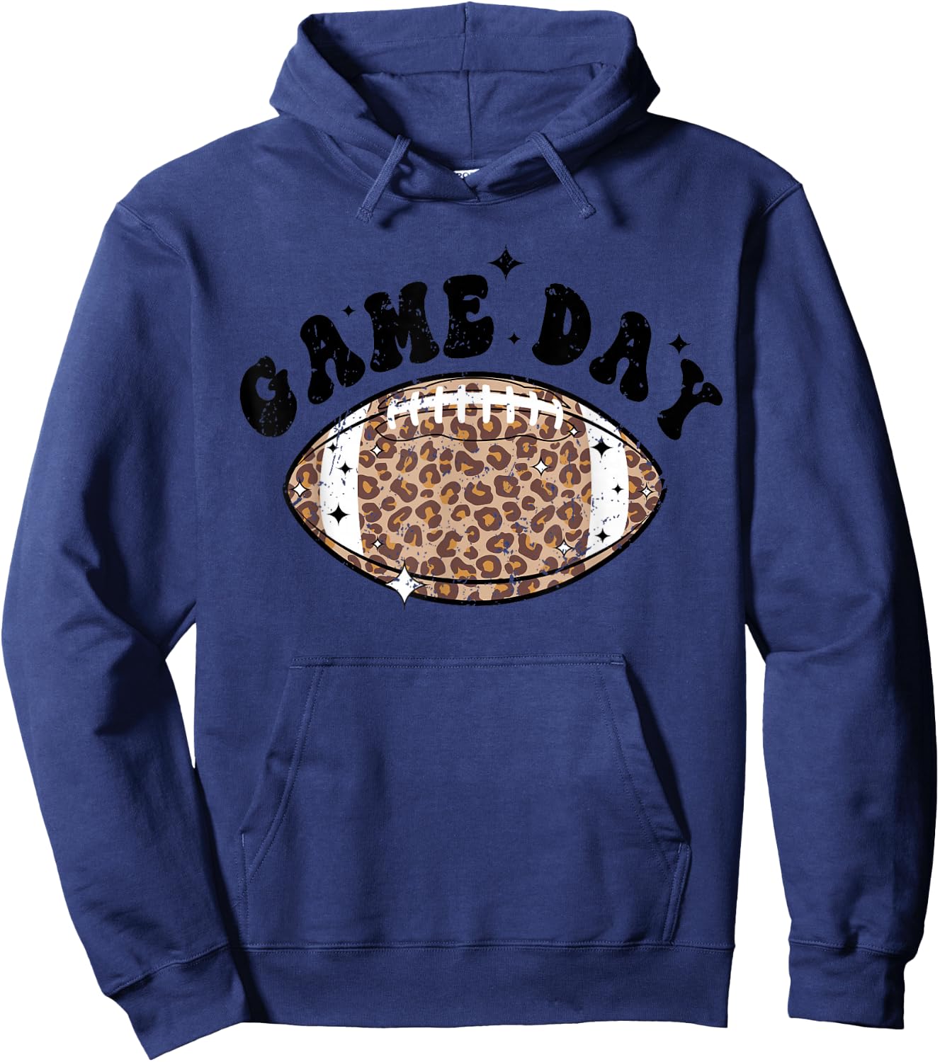 Game Day Leopard Football Hoodie - Hoodie | Navy