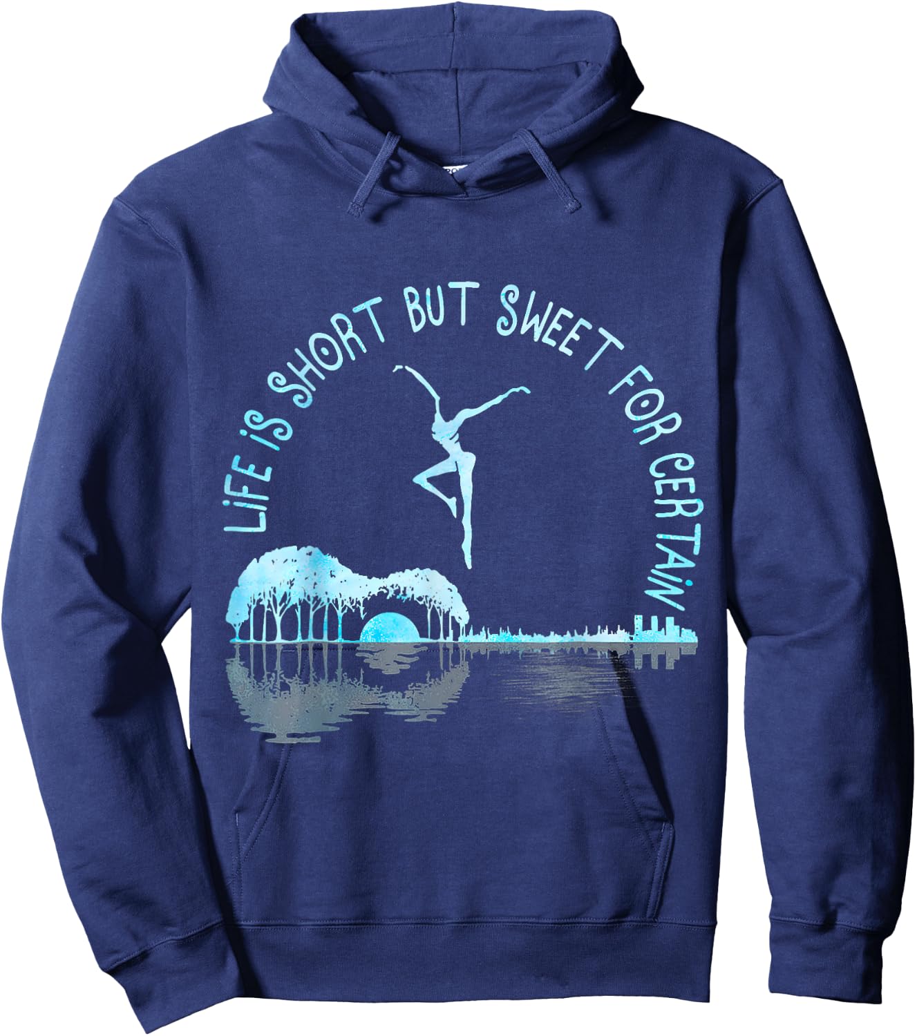 Life is Short Guitar But Sweet for Certain Hoodie - Hoodie | Navy