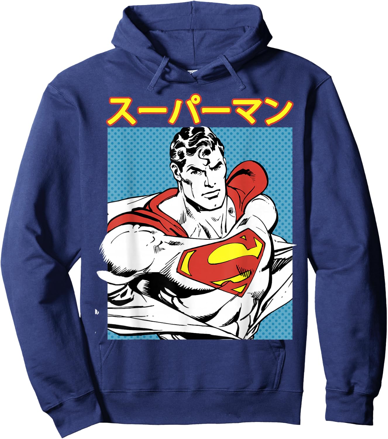 DC Comics Superman Kanji Comic Portrait Hoodie - Hoodie | Navy