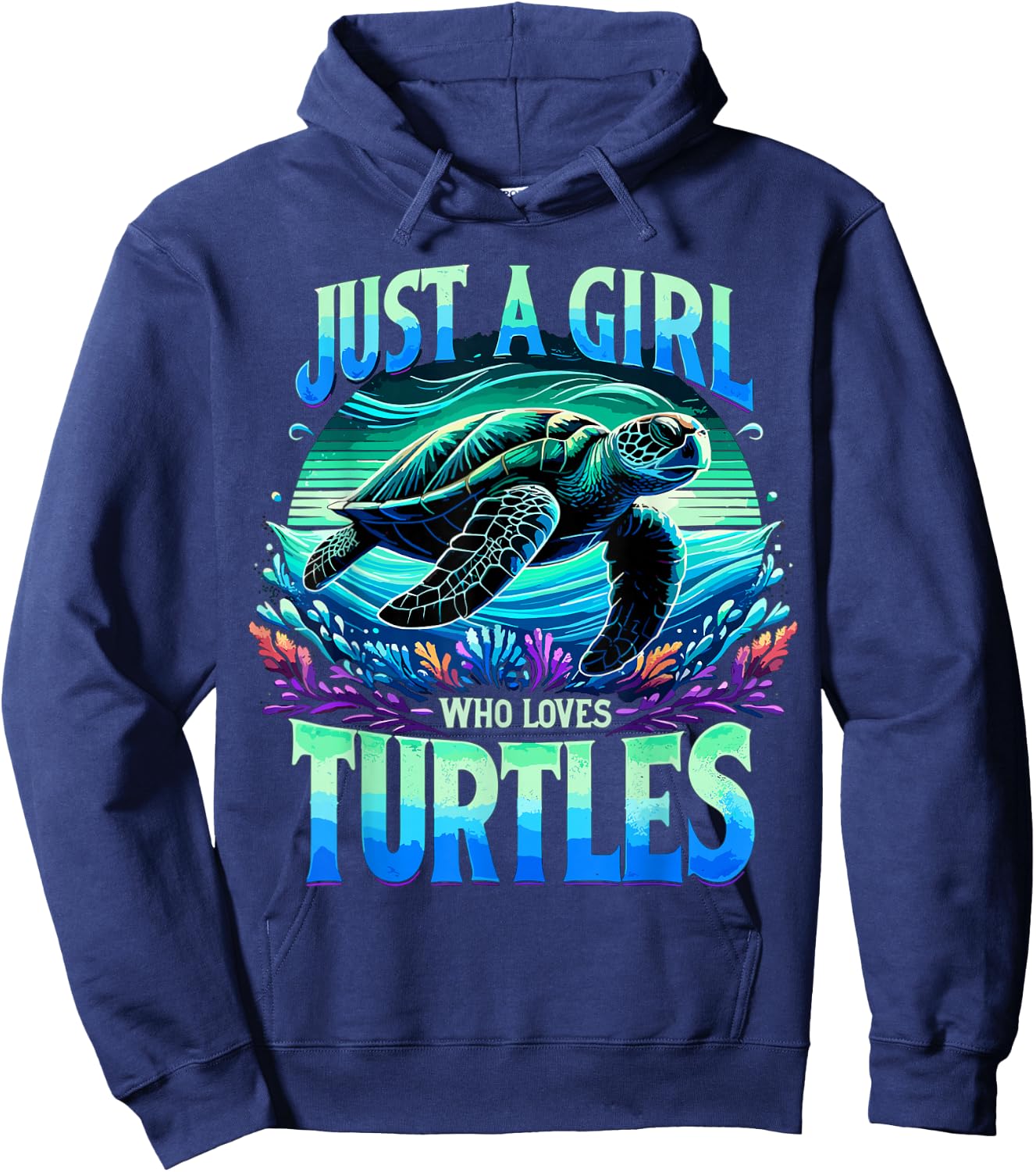Turtle Just A Girl Who Loves Turtles Hoodie - Hoodie | Navy